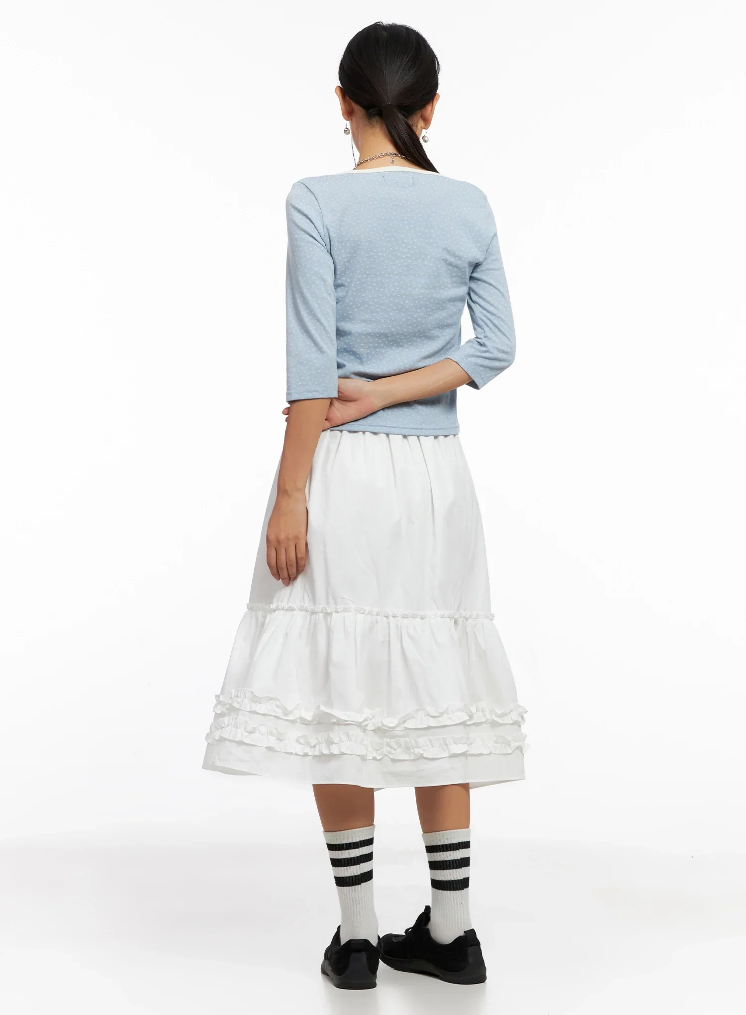 3/4 Sleeve Round Neck Tee IG527 - Image 9