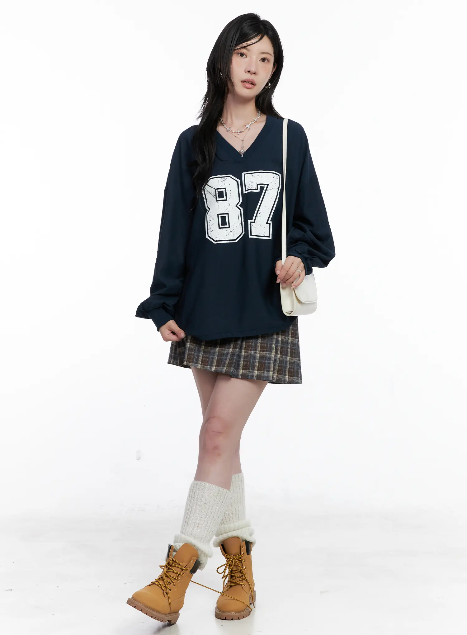 87 Oversized V-Neck Pullover Top CS526 - Image 3