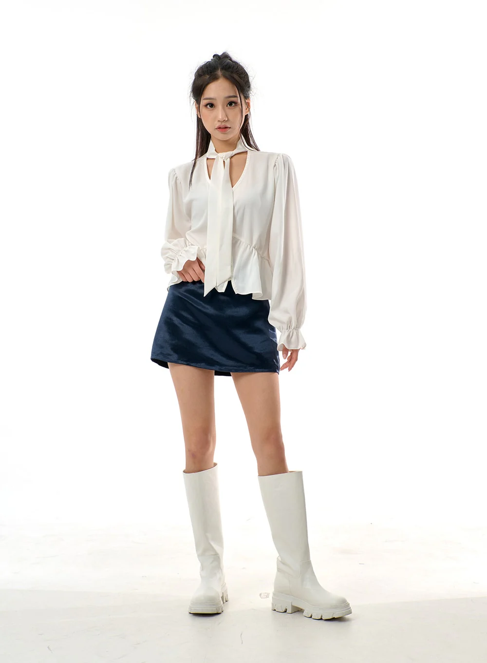 A-Line Satin Mini Skirt BJ310 - Image 10