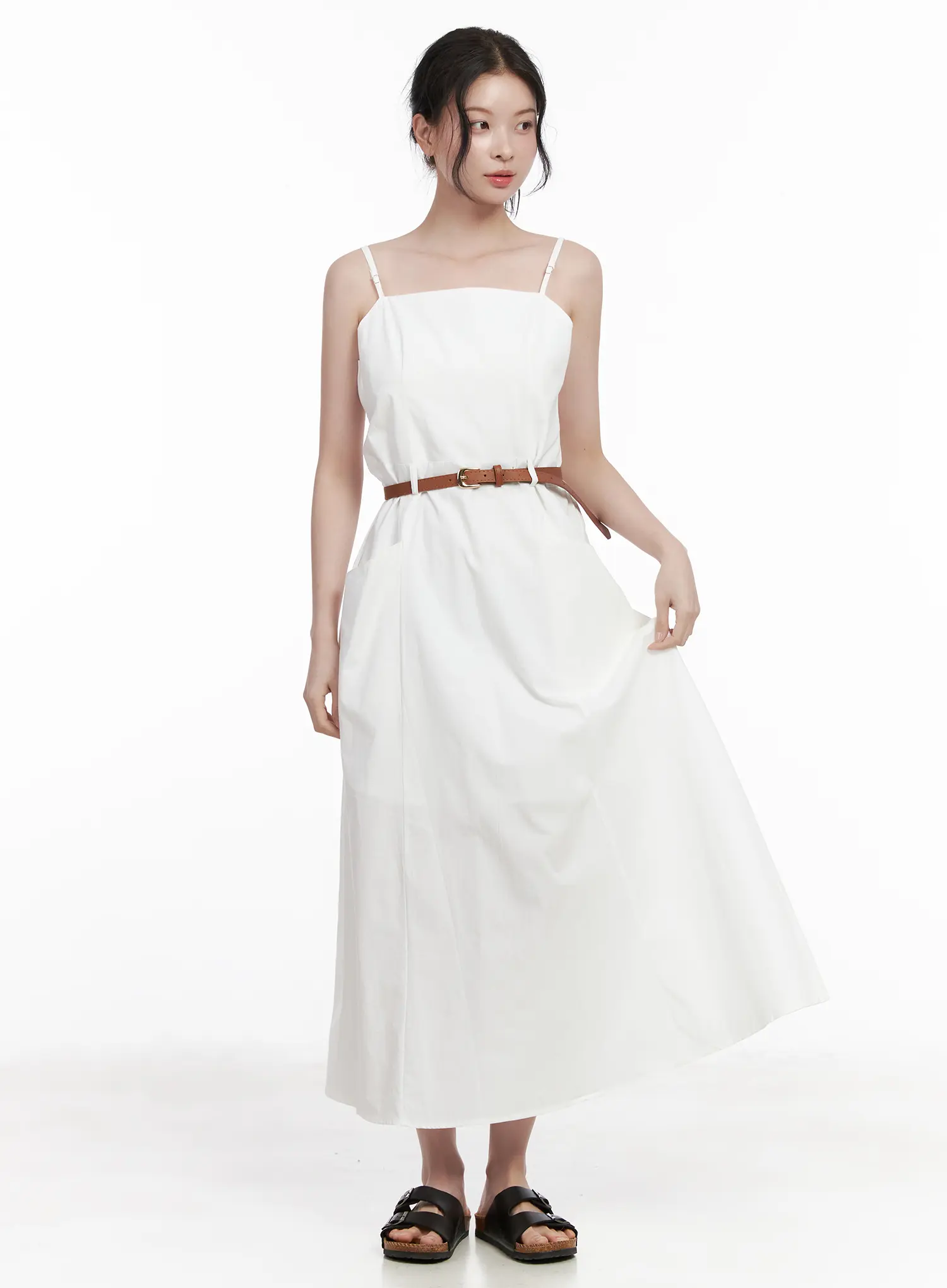 Adjustable Strap Belted Maxi Dress CA509 - Image 3