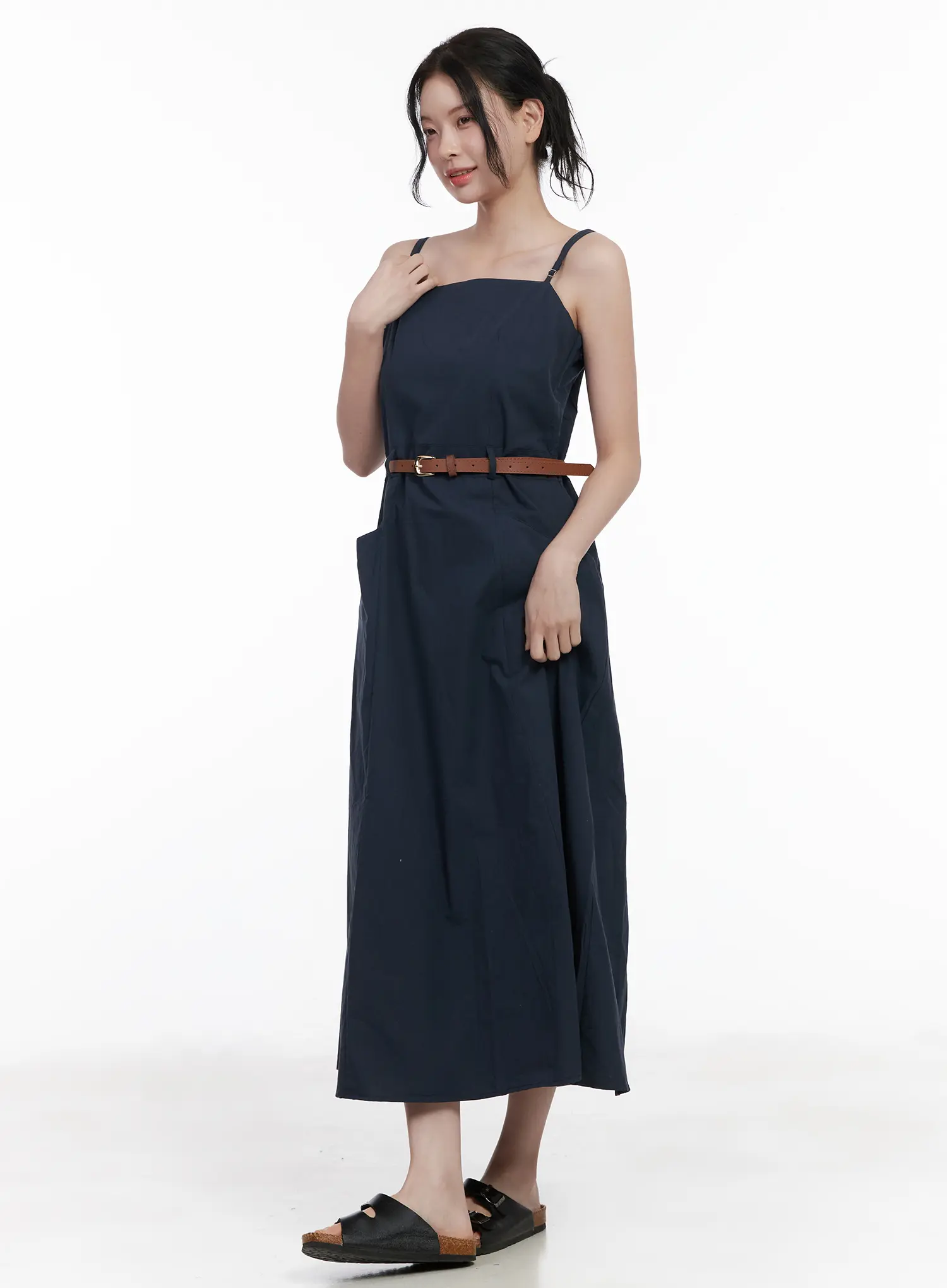 Adjustable Strap Belted Maxi Dress CA509 - Image 9