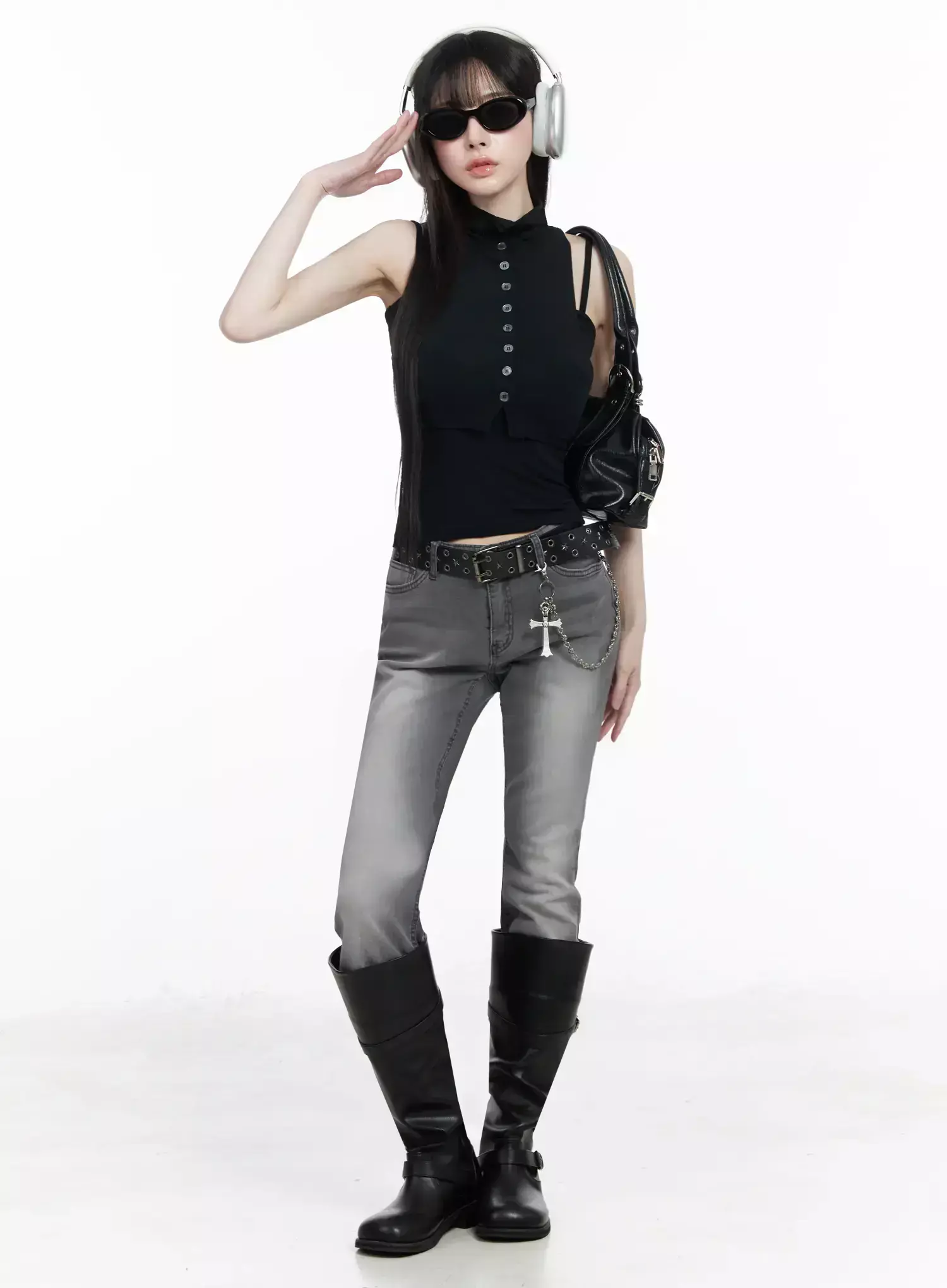 Aiana Slim Fit Bootcut Jeans IY511 - Image 2