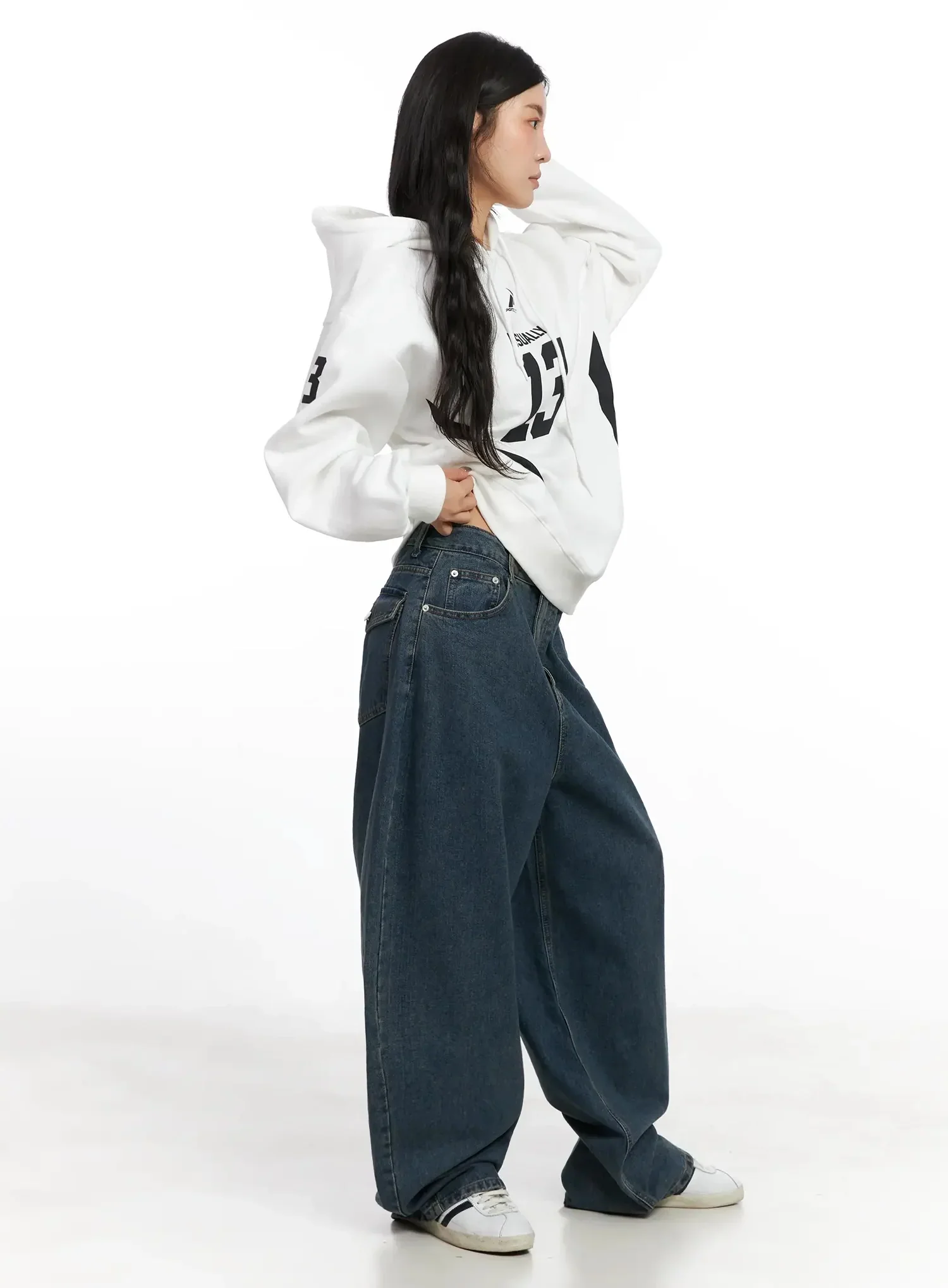 Aleena Mid-Wash Baggy Jeans IN528 - Image 8