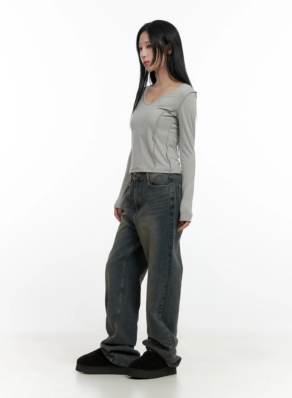 Alina Washed Wide-Leg Jeans CN407 - Image 4