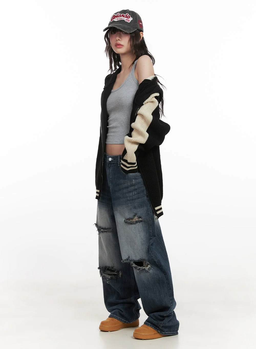 Alison Destroyed Baggy Jeans CJ523 - Image 10