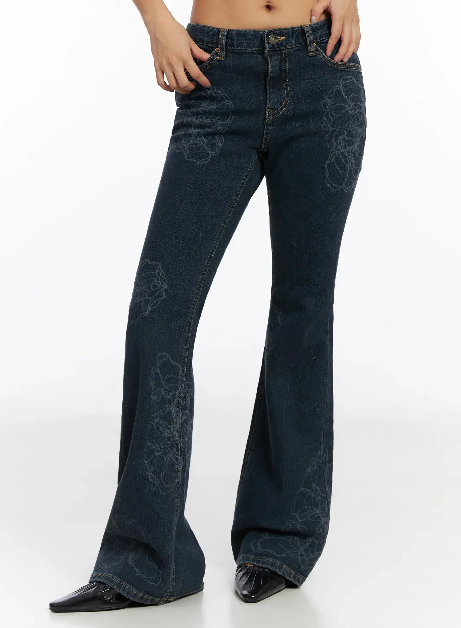 Amari Floral Embriodered Bootcut Jeans IN528 - Image 6