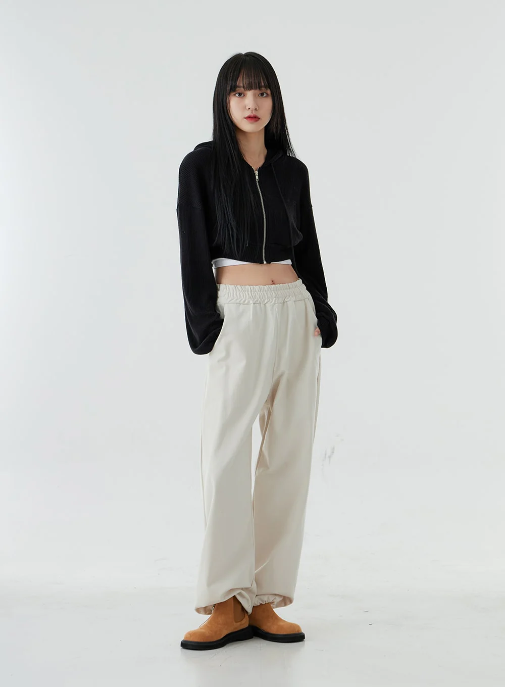 Ankle String Elastic Wide Pants OO28 - Image 7