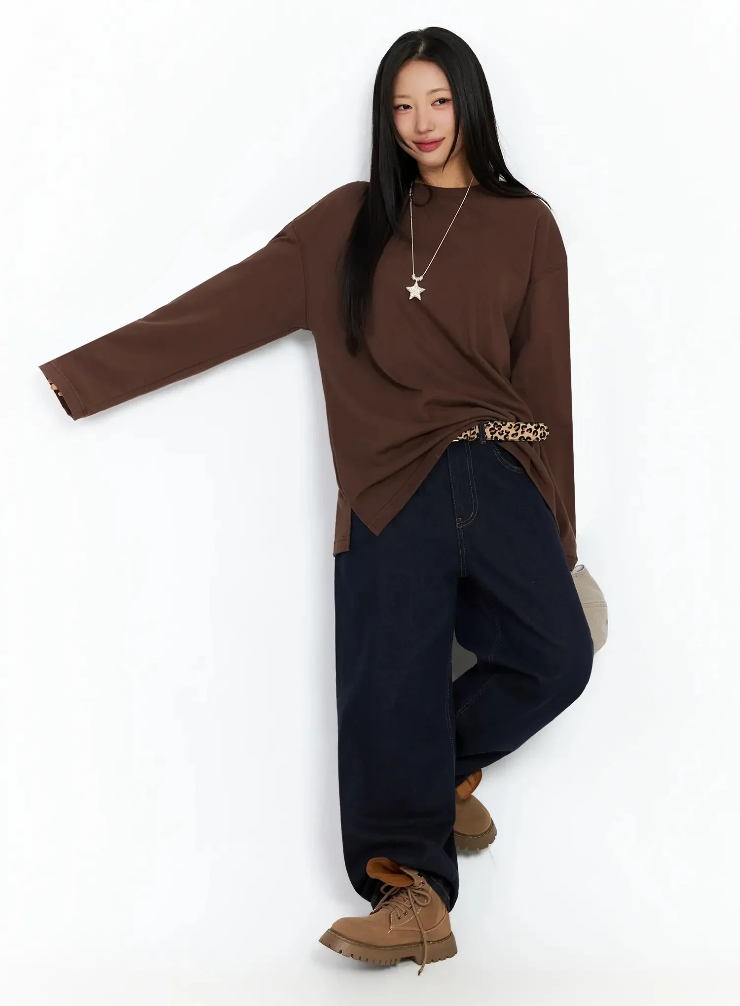 Annette Dark-Wash No-Fade Baggy Jeans IA507 - Image 3