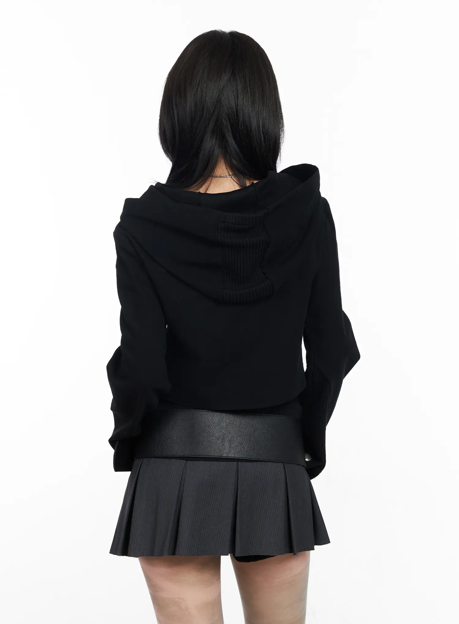 Asymmetric Button-Detail Hoodie CF527 - Image 11