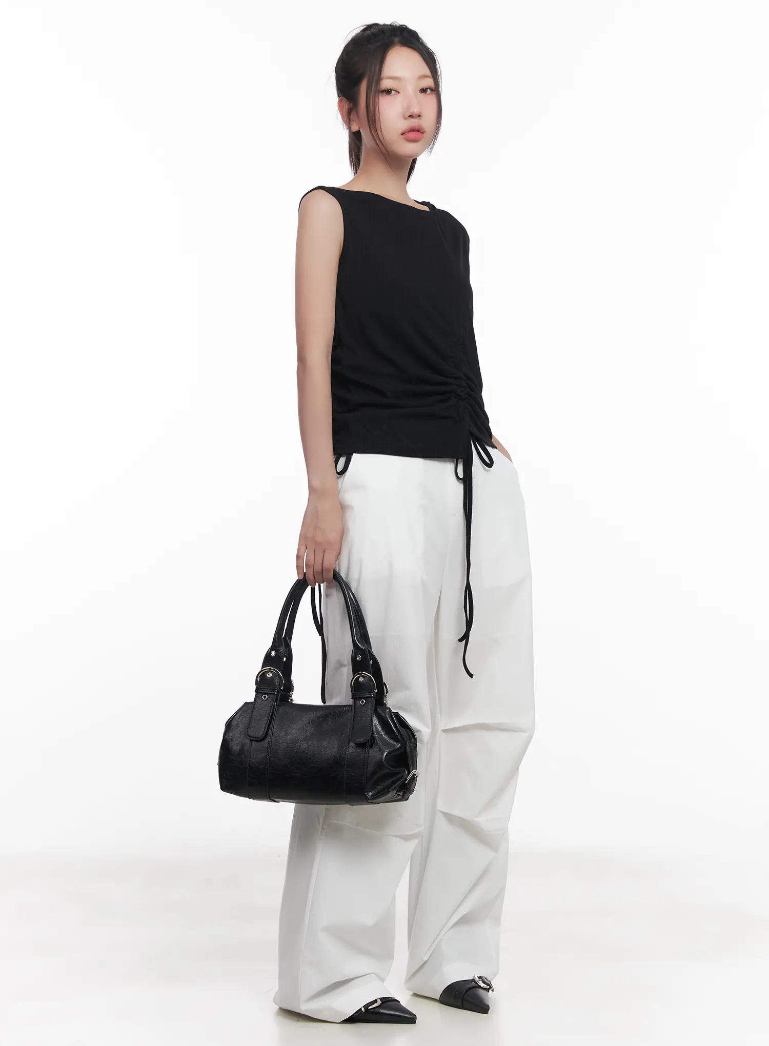 Asymmetric Hooded Sleeveless Top CU517