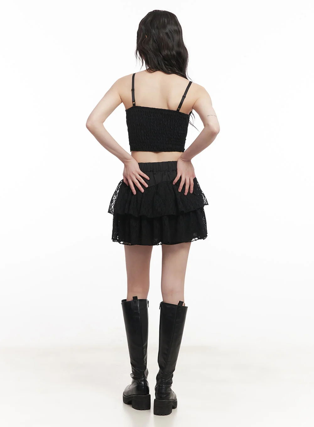 Asymmetric Lace Ruffle Mini Skirt CM519 - Image 6