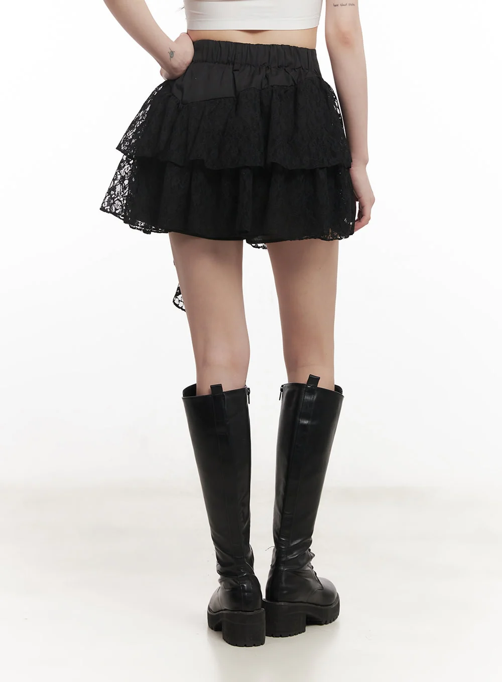 Asymmetric Lace Ruffle Mini Skirt CM519 - Image 7