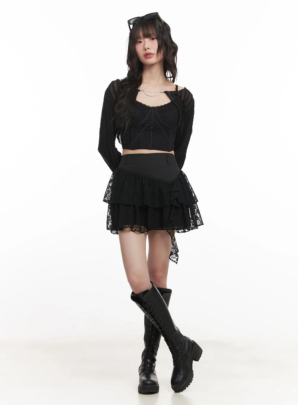Asymmetric Lace Ruffle Mini Skirt CM519 - Image 8
