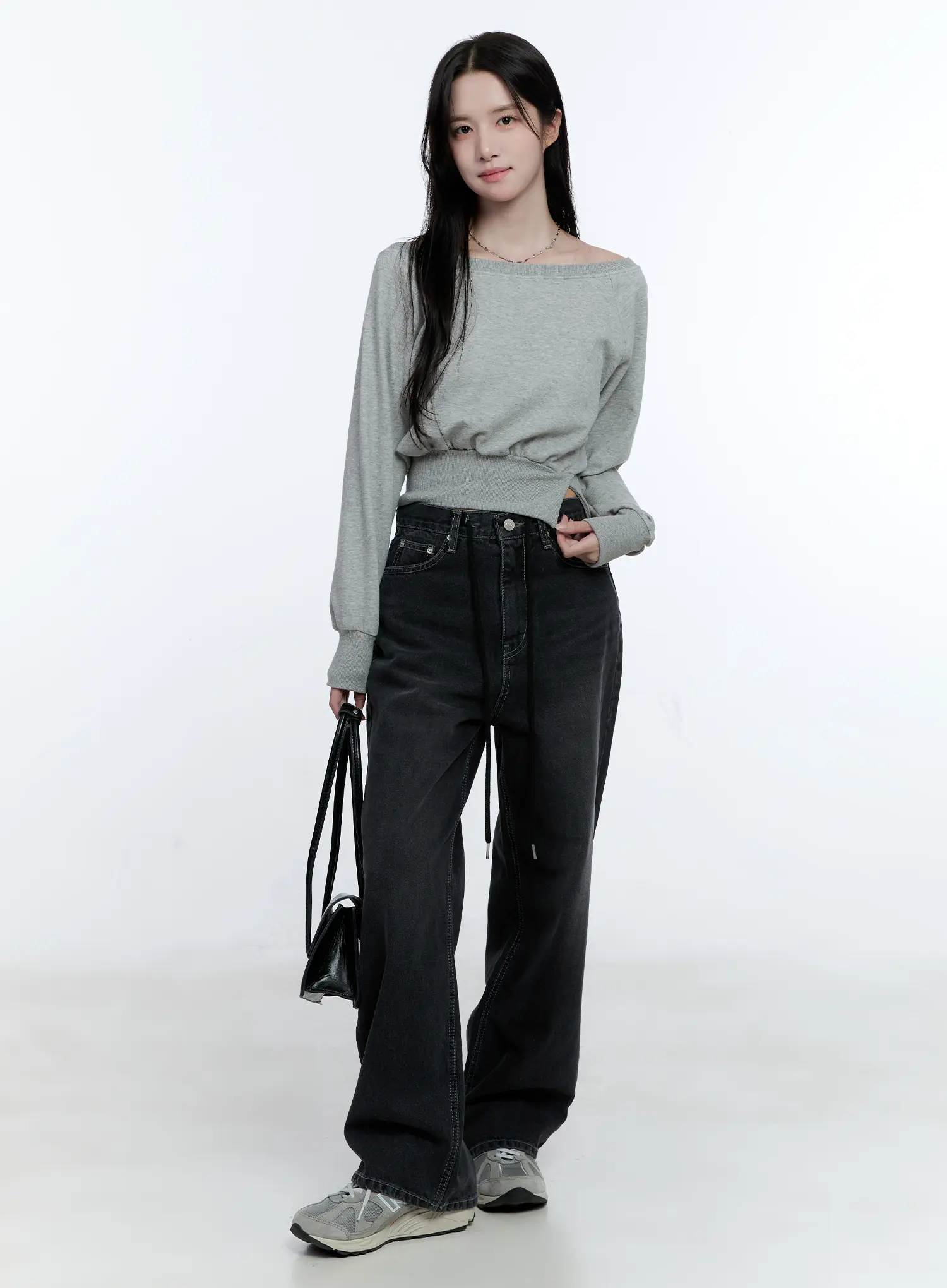 Asymmetric Off-Shoulder Sweatshirt Top CG512