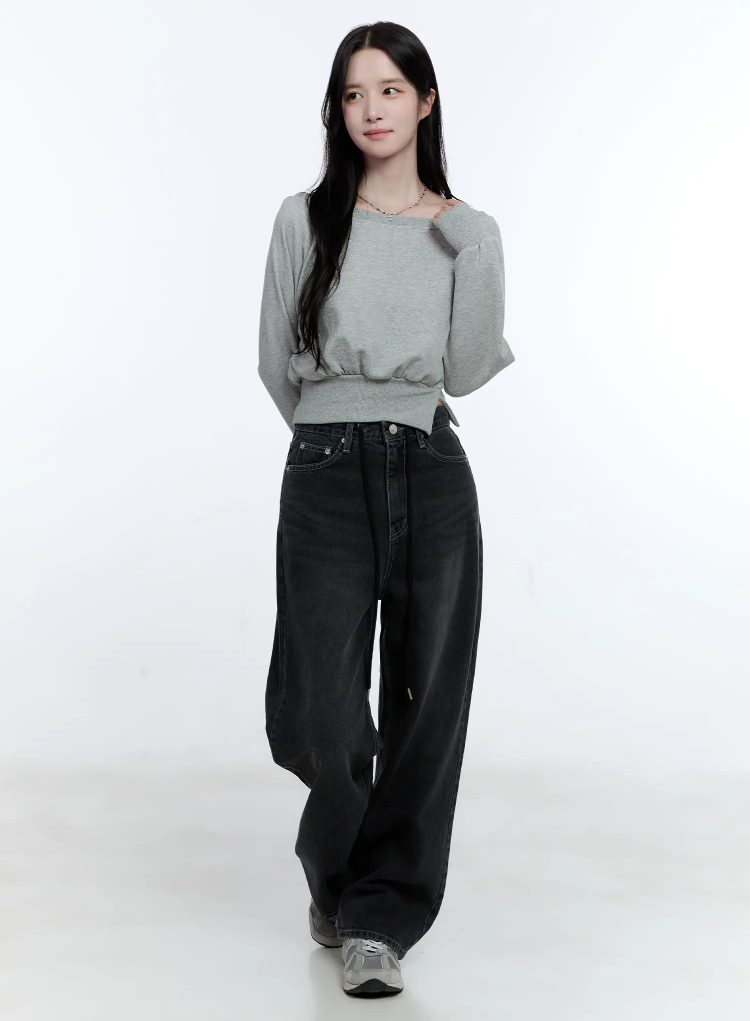 Asymmetric Off-Shoulder Sweatshirt Top CG512 - Image 3