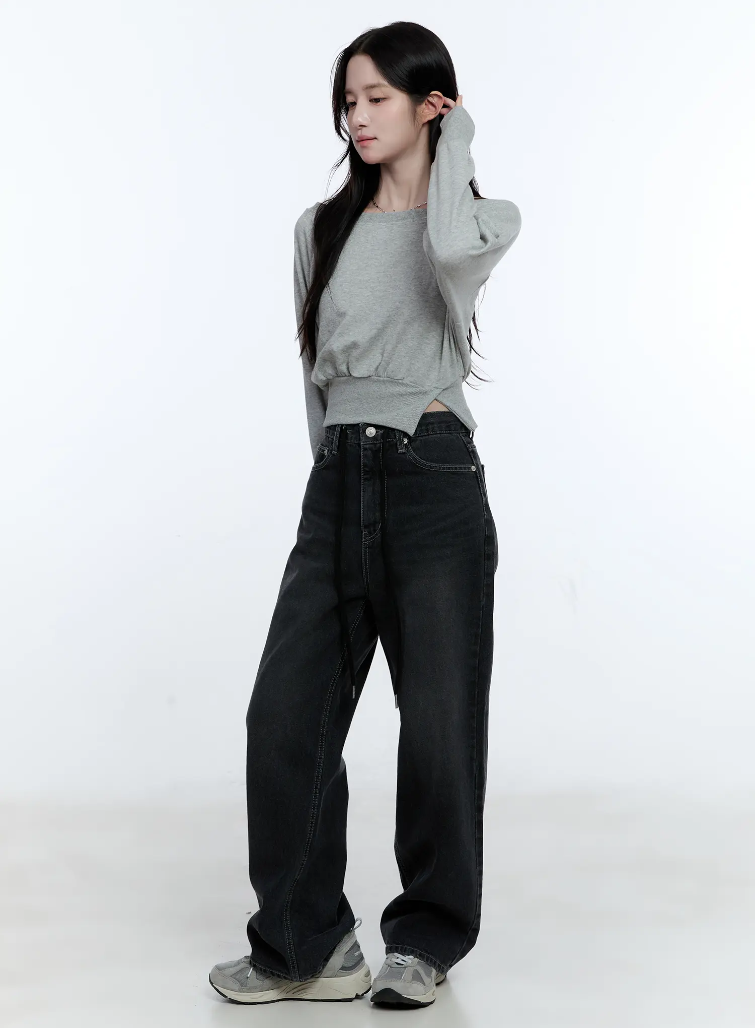 Asymmetric Off-Shoulder Sweatshirt Top CG512 - Image 4
