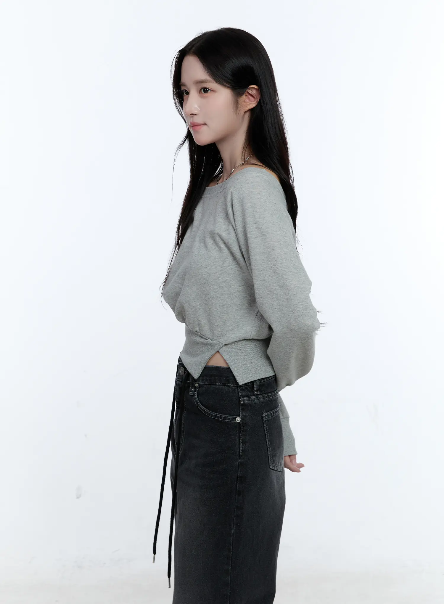 Asymmetric Off-Shoulder Sweatshirt Top CG512 - Image 7