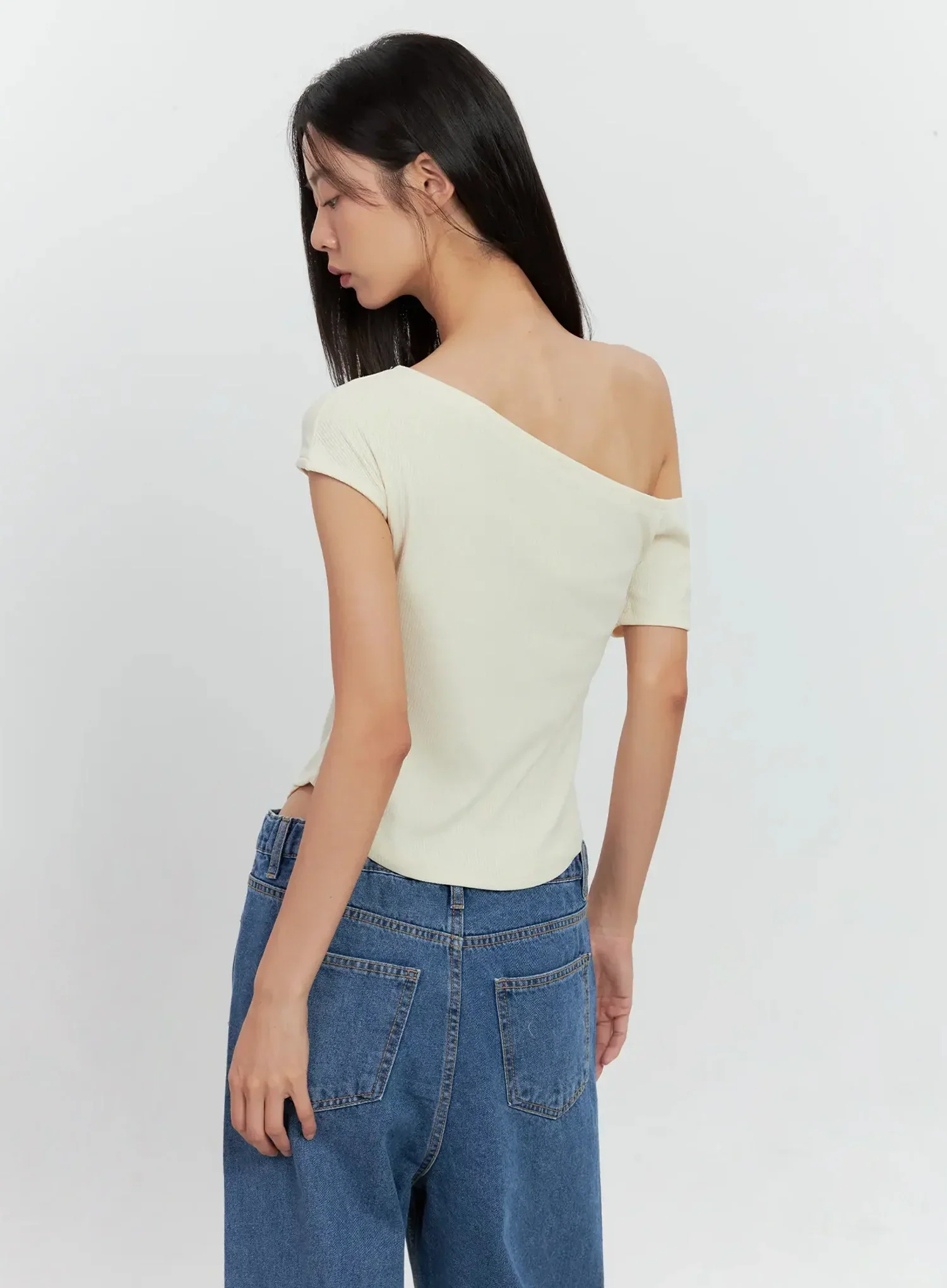 Asymmetric Ribbed Short-Sleeve IL528 - Image 13