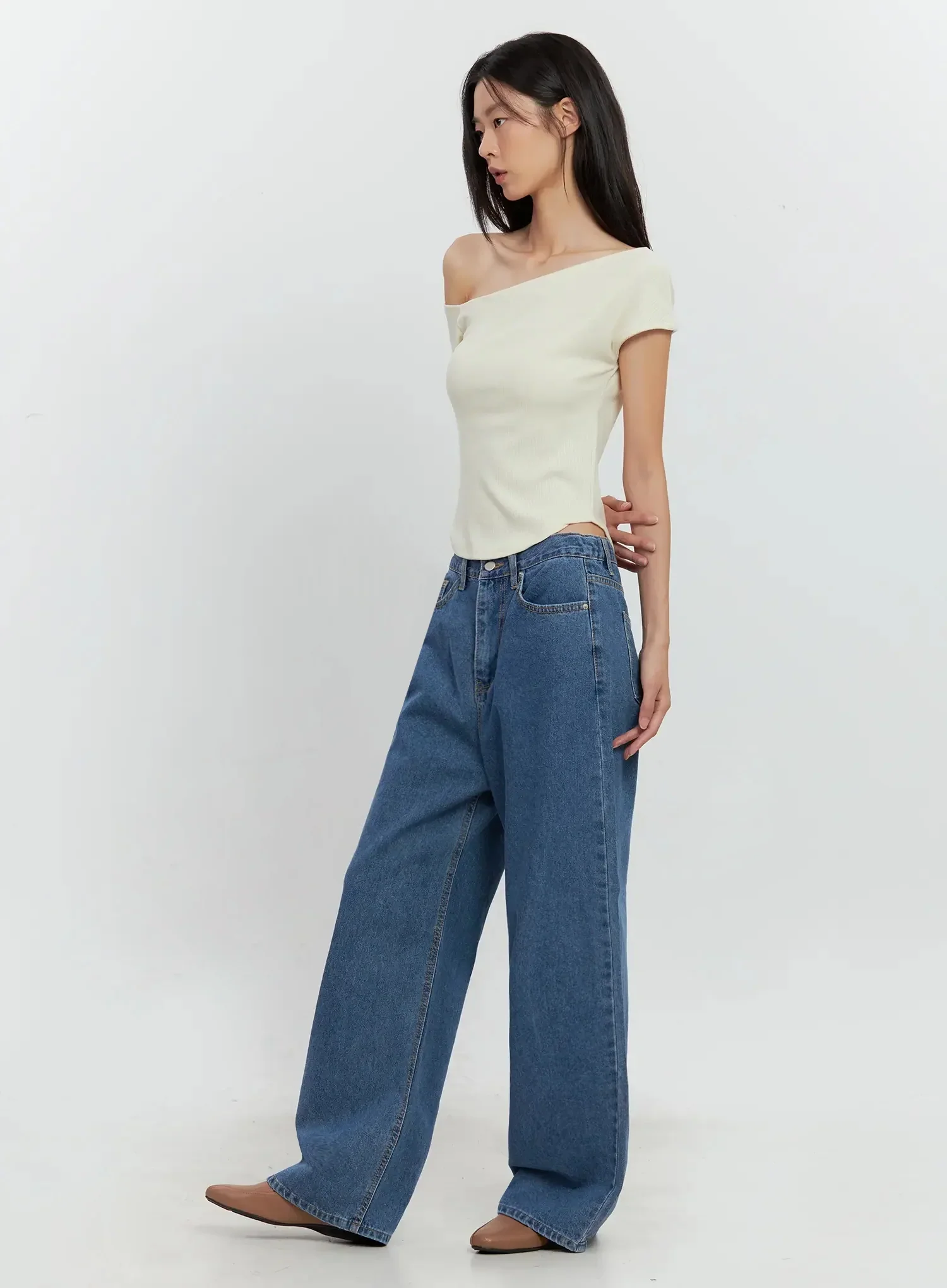 Asymmetric Ribbed Short-Sleeve IL528 - Image 16