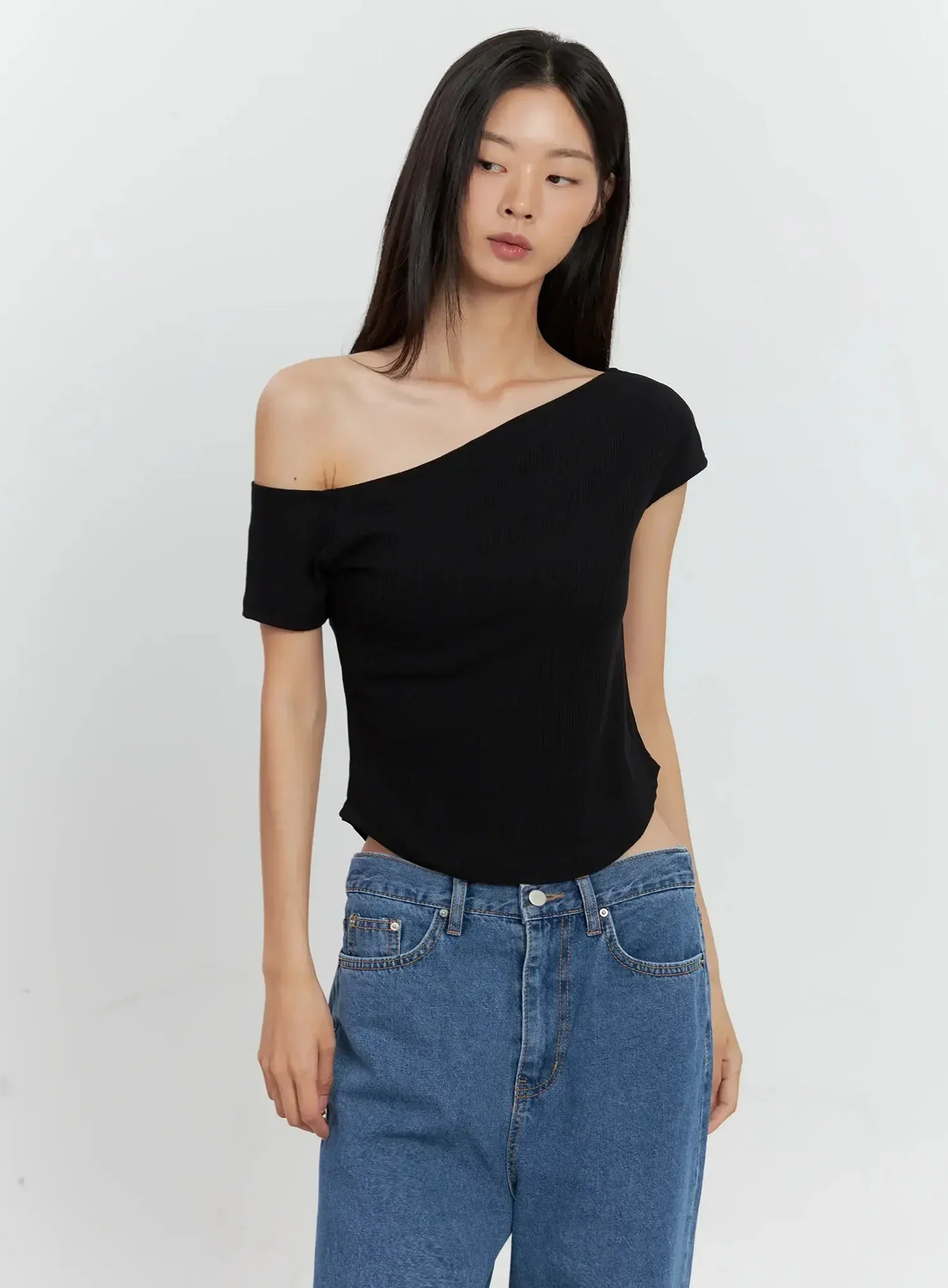 Asymmetric Ribbed Short-Sleeve IL528 - Image 22