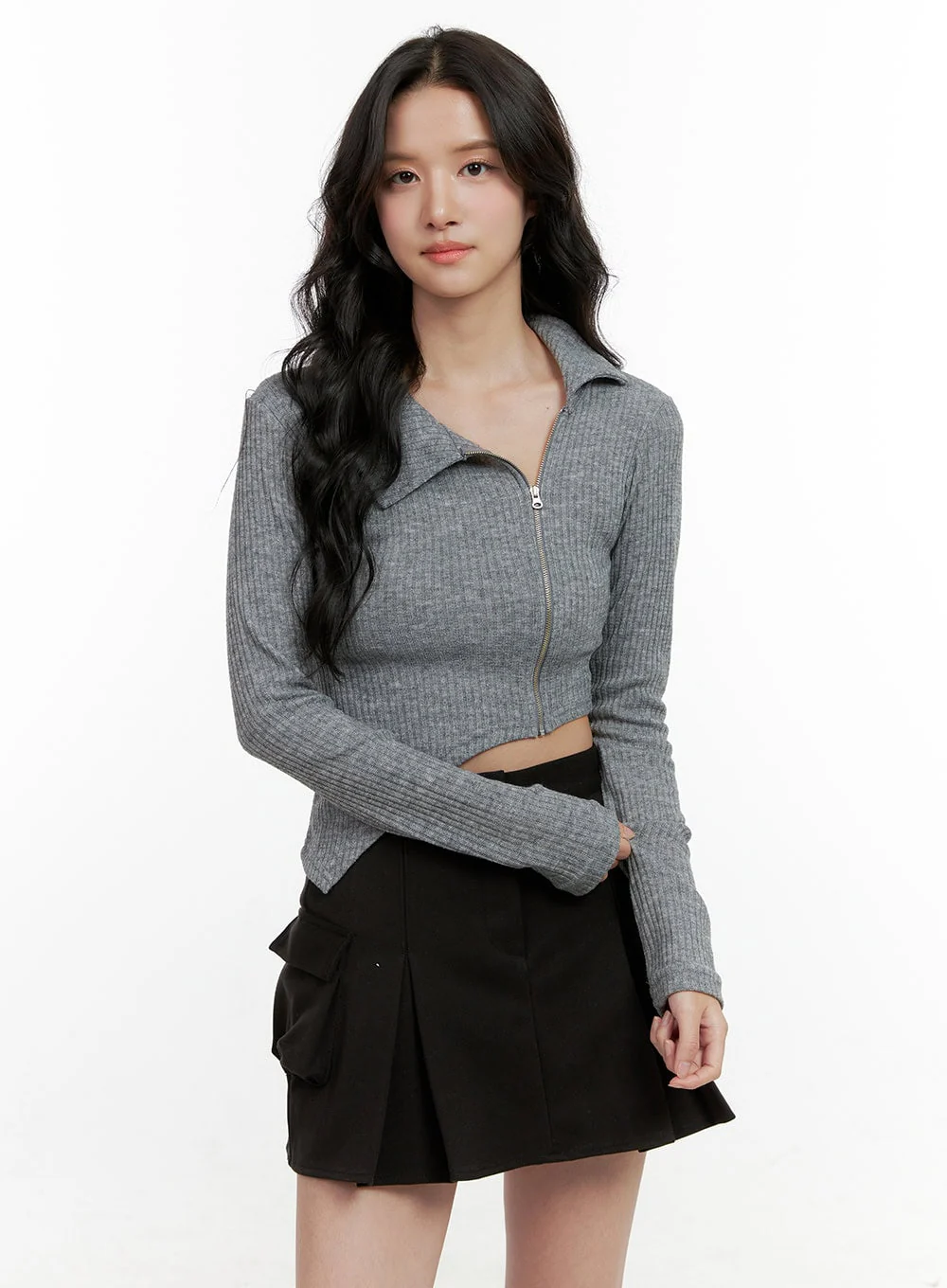 Asymmetric Slim Fit Cardigan ON404 - Image 9