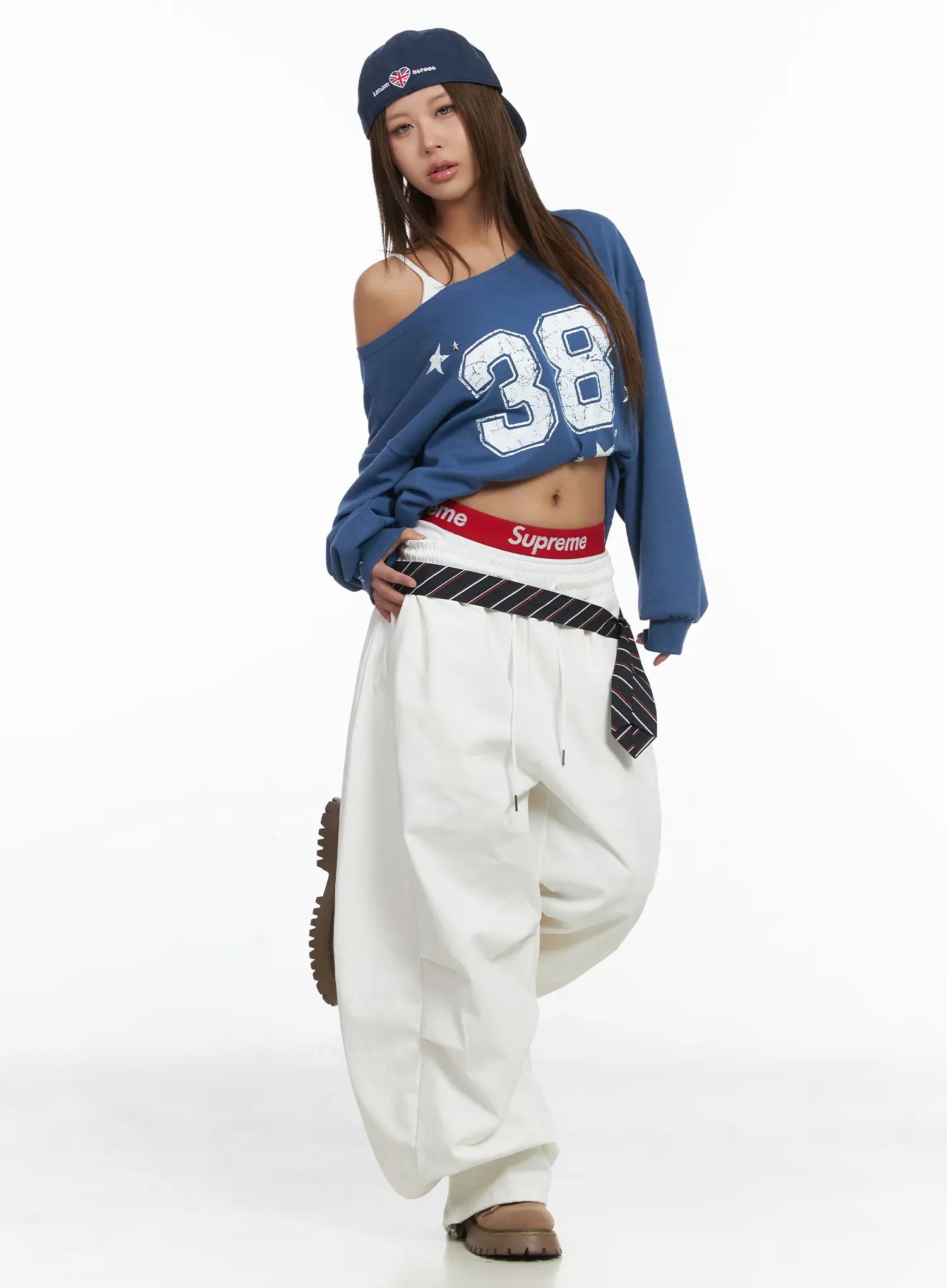 Back Pocket Detail White Pants CJ512 - Image 8