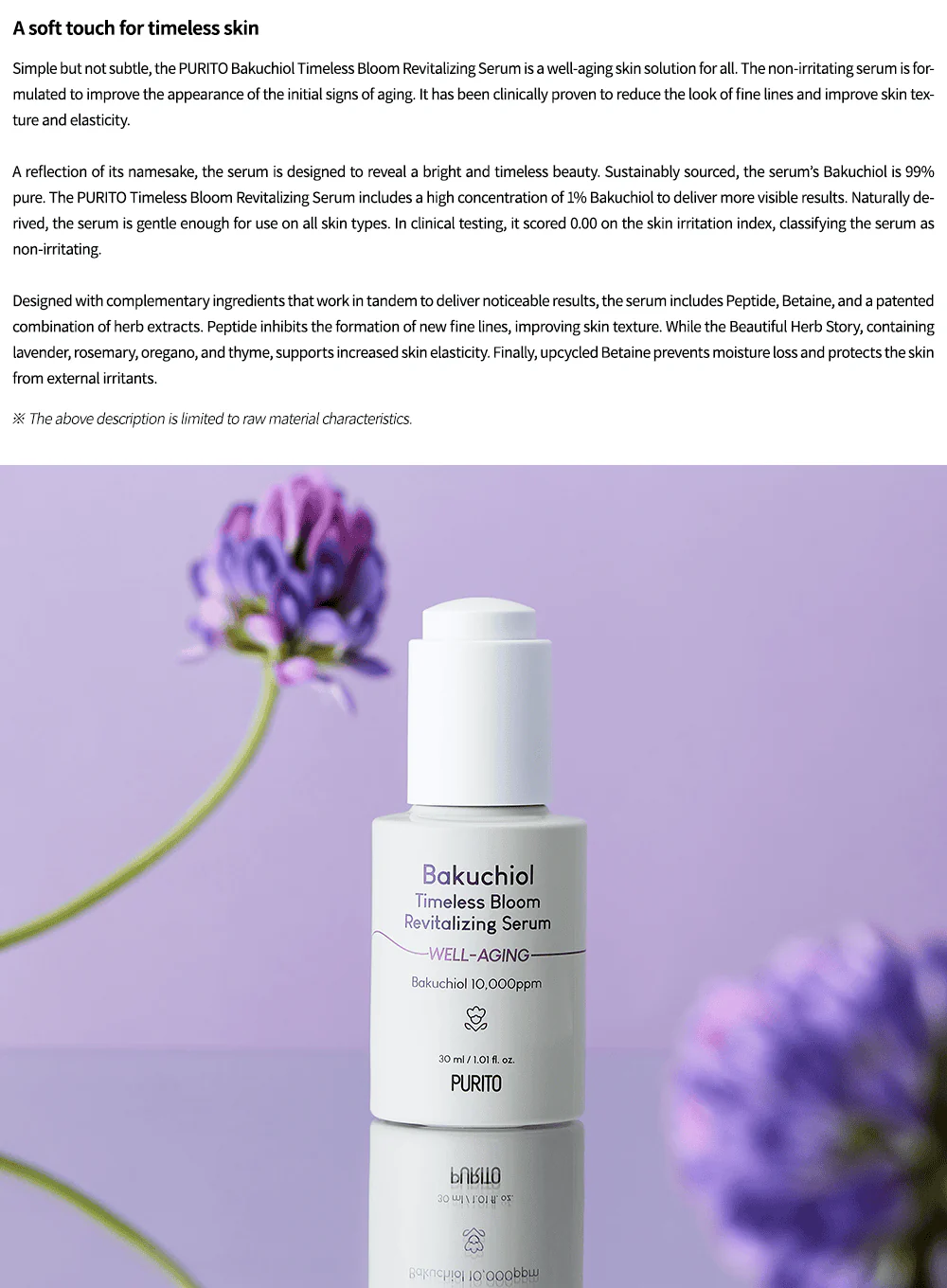 Bakuchiol Timeless Bloom Revitalizing Serum (30ml) - Image 3