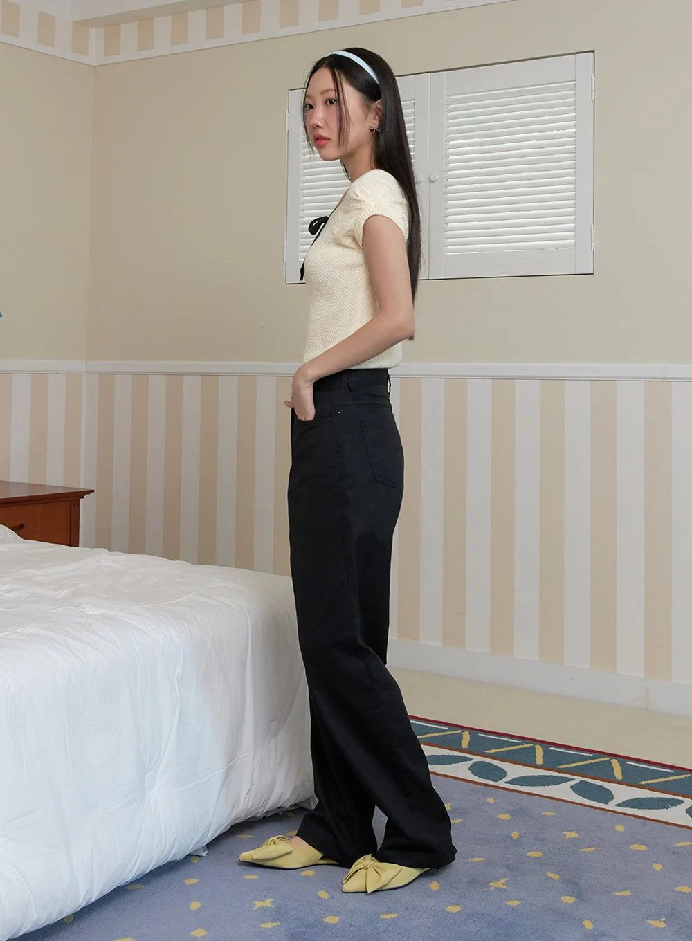Basic Cotton Straight Leg Pants OY424 - Image 4