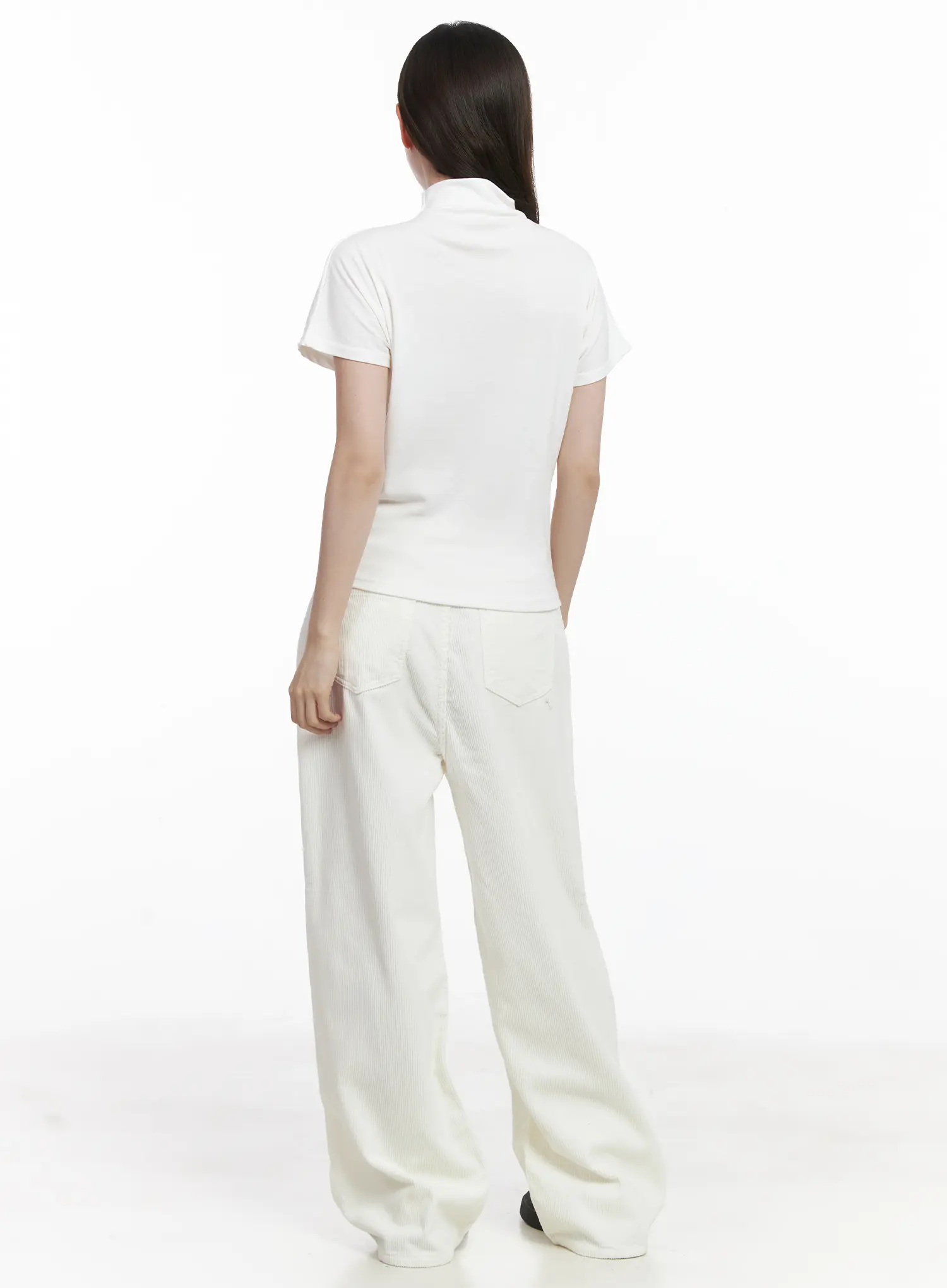 Basic Mock Neck Short Sleeve Top CJ507 - Image 5
