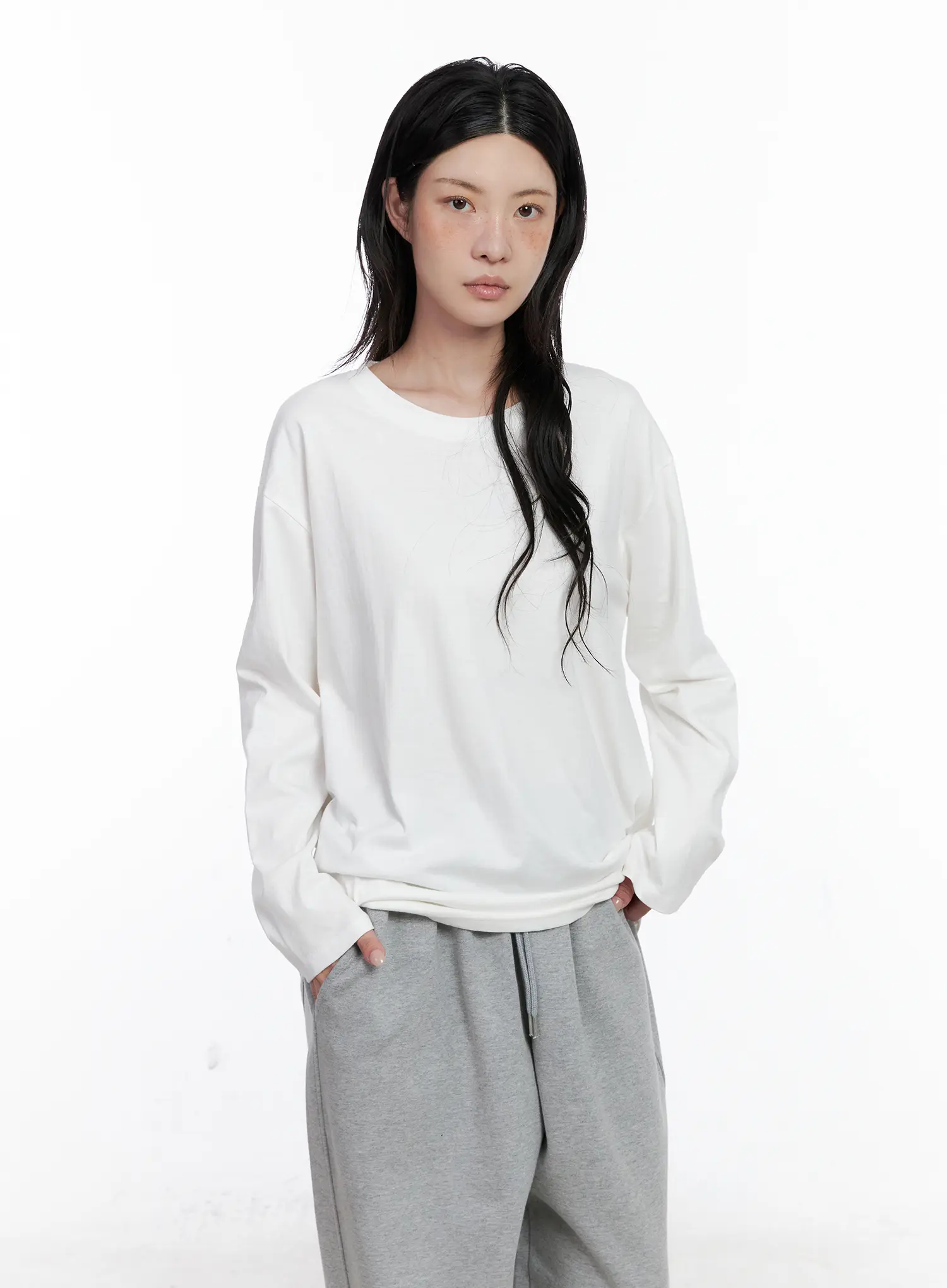 Basic Oversized Long Sleeve Tee CS529 - Image 5