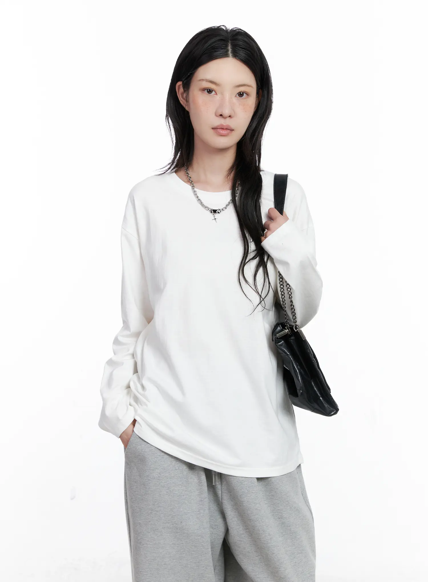 Basic Oversized Long Sleeve Tee CS529 - Image 8