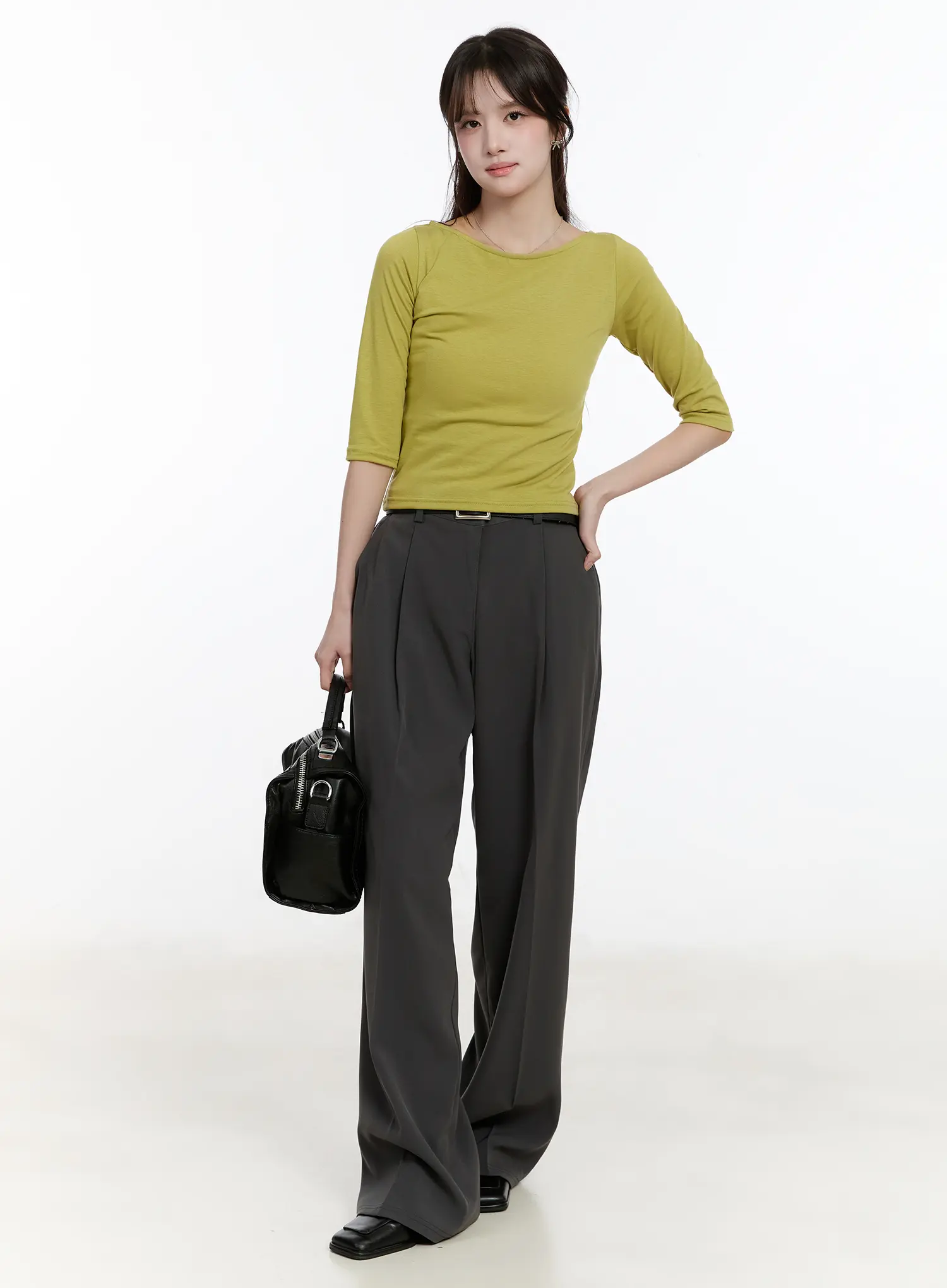 Basic Pin-Tuck Wide Leg Slacks CM505