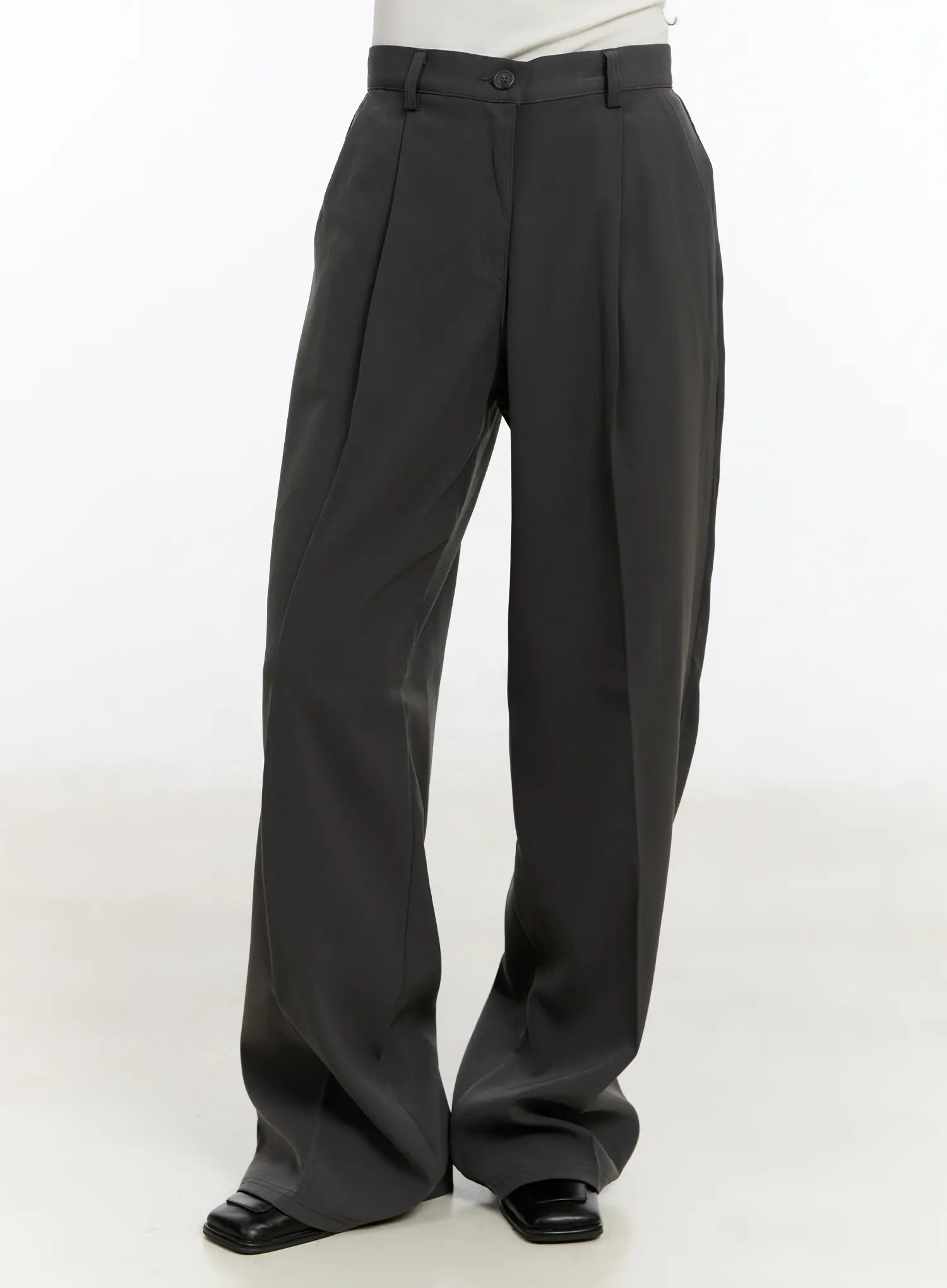 Basic Pin-Tuck Wide Leg Slacks CM505 - Image 2