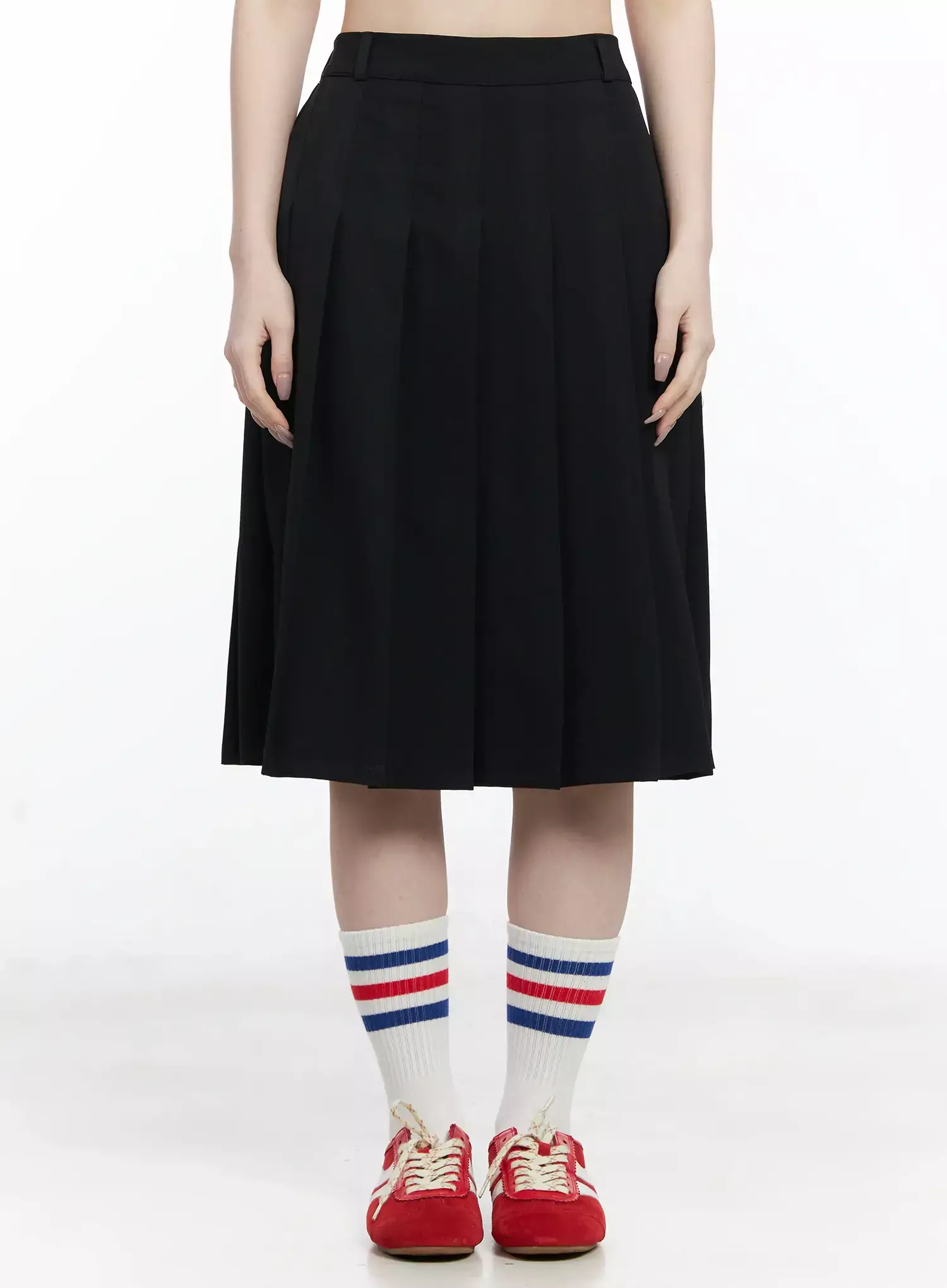Basic Pleated Midi Skirt IF502