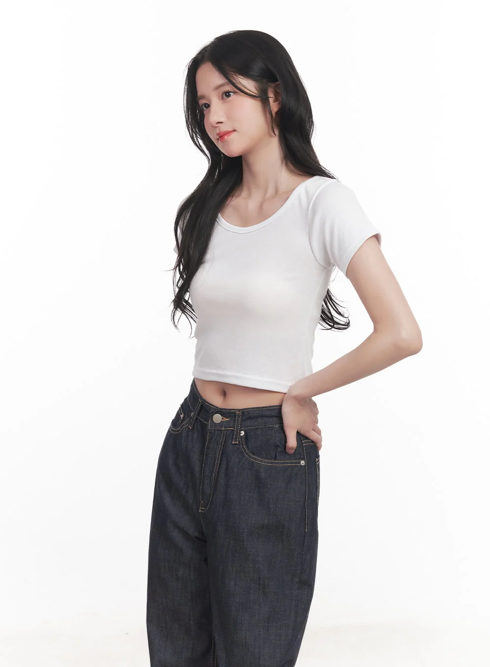 Basic Slim-Fit Crop Top CA510 - Image 2