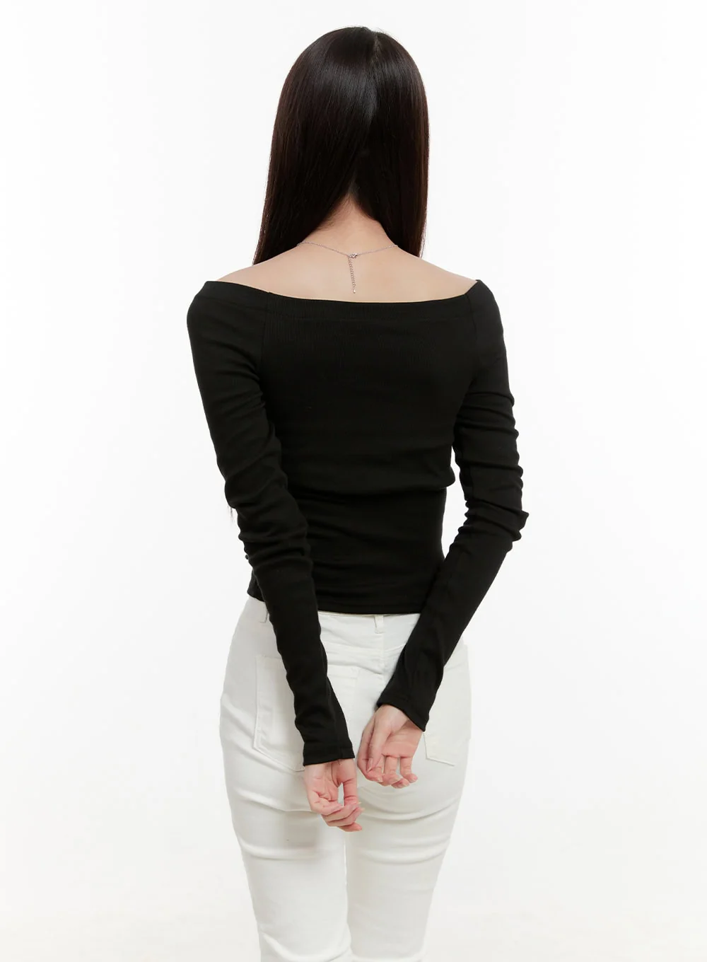 Basic Slim Off-Shoulder Top OG429 - Image 6