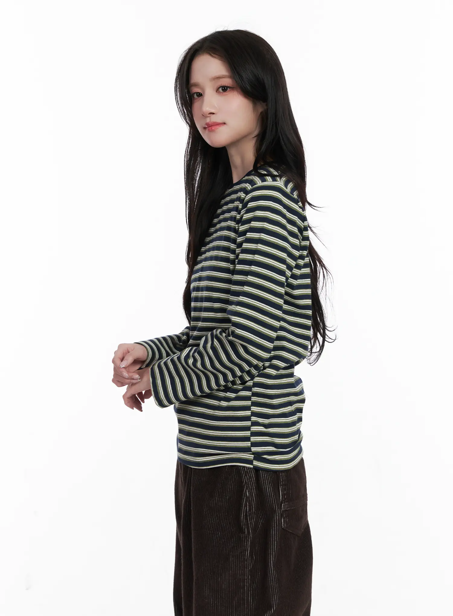 Basic Striped Long Sleeve Top CN526 - Image 6