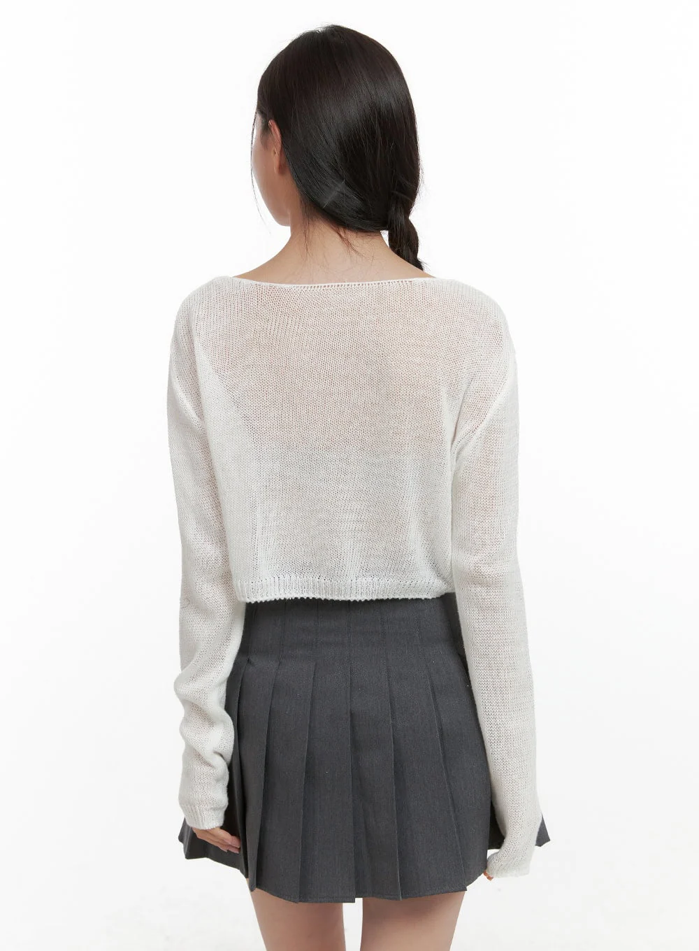 Basic Summer Buttoned Mesh Cardigan OL411 - Image 6