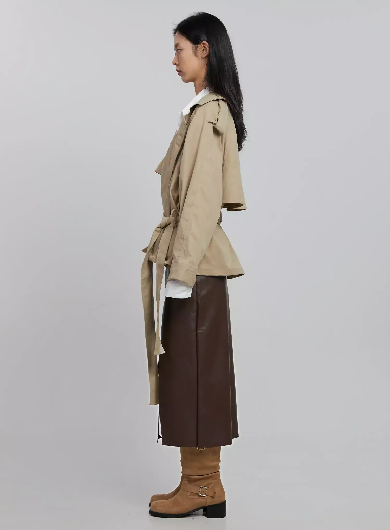 Belted Half Trench Coat ID504 - Image 9