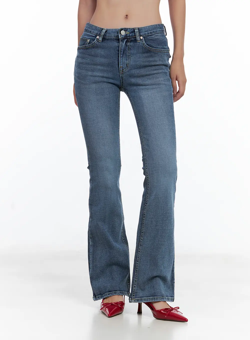 Beni Washed Flared Denim Jeans CL508 - Image 10