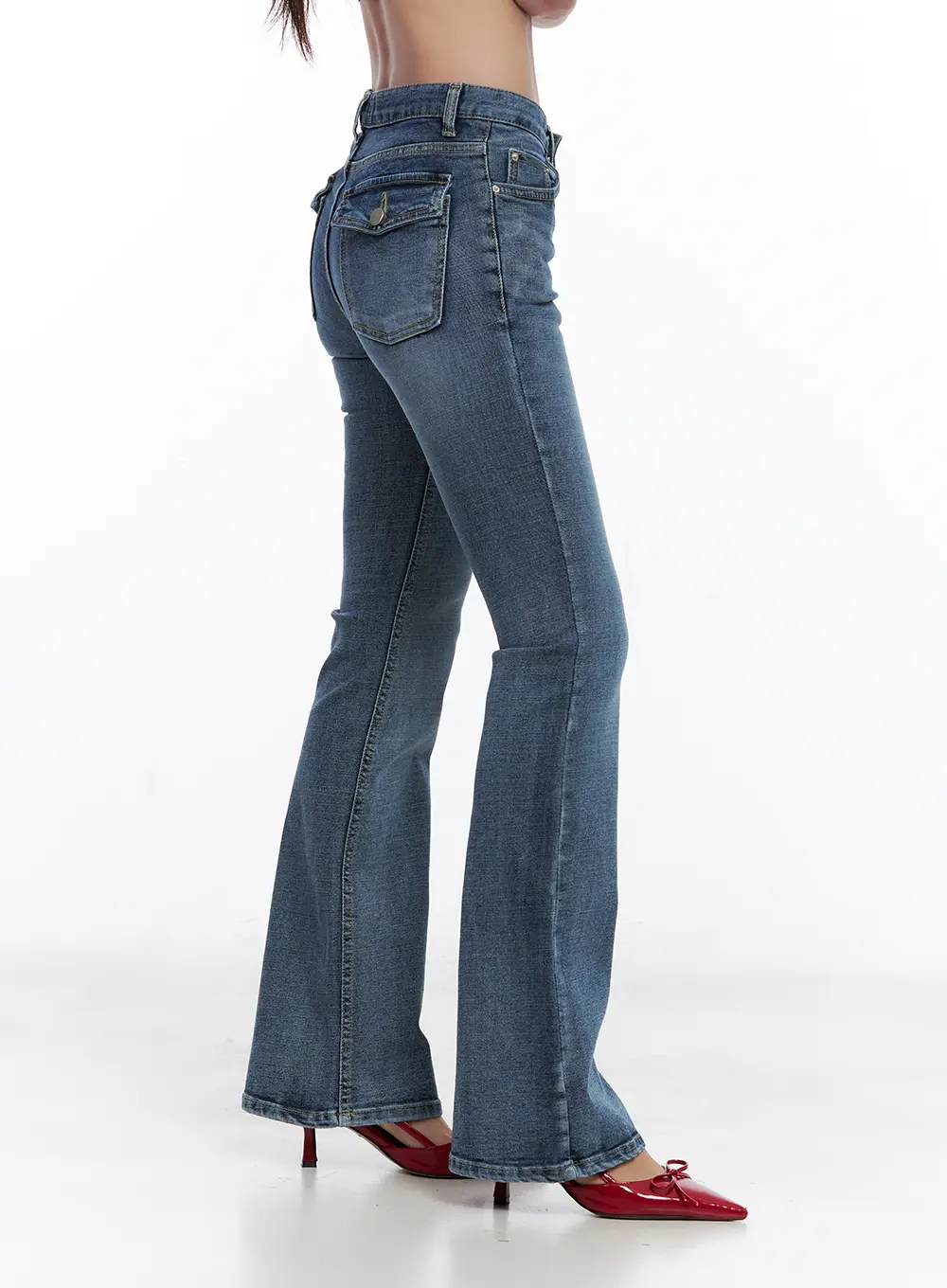 Beni Washed Flared Denim Jeans CL508 - Image 6