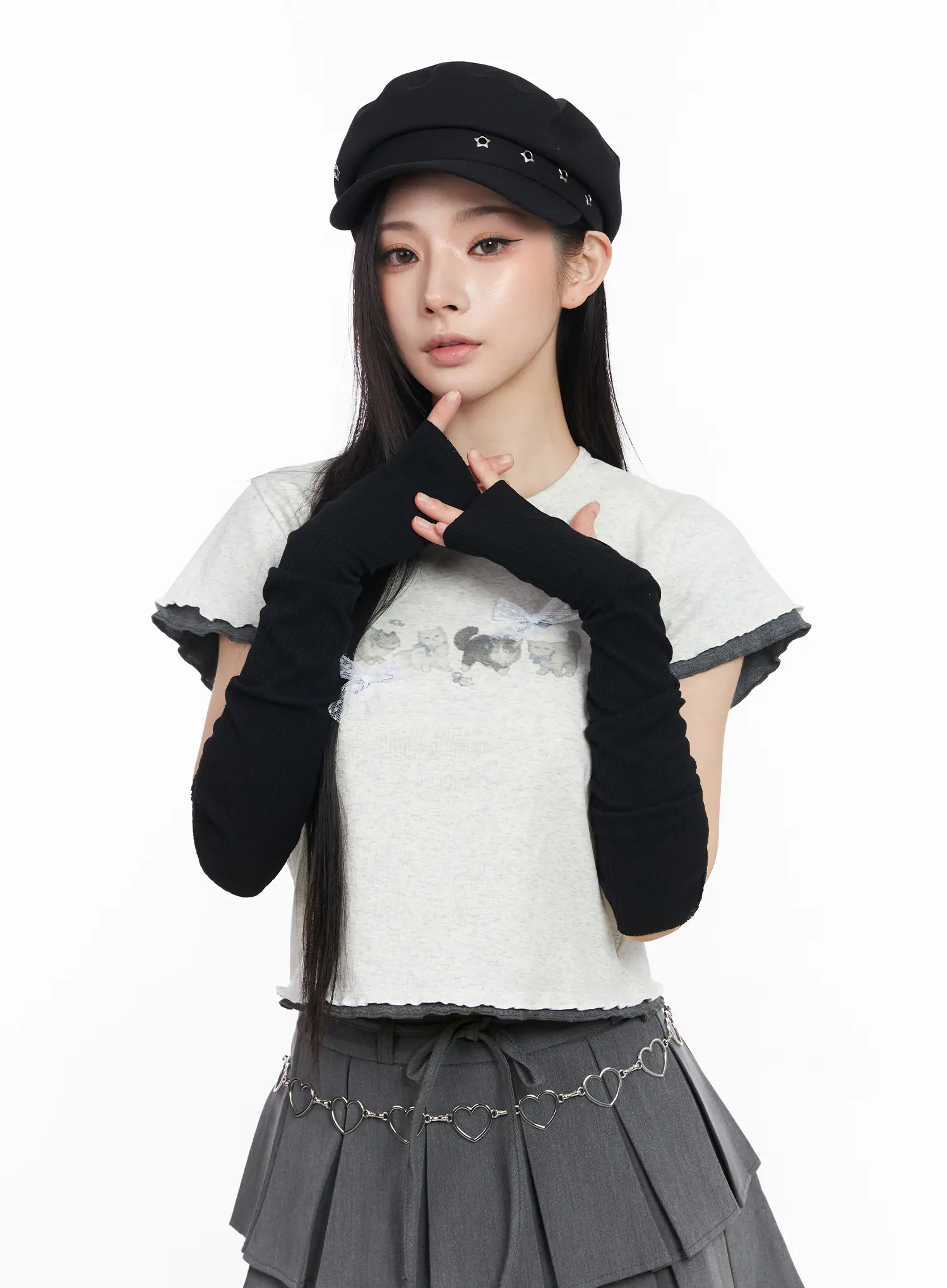 Black Fingerless Hand Warmers CM519 - Image 5