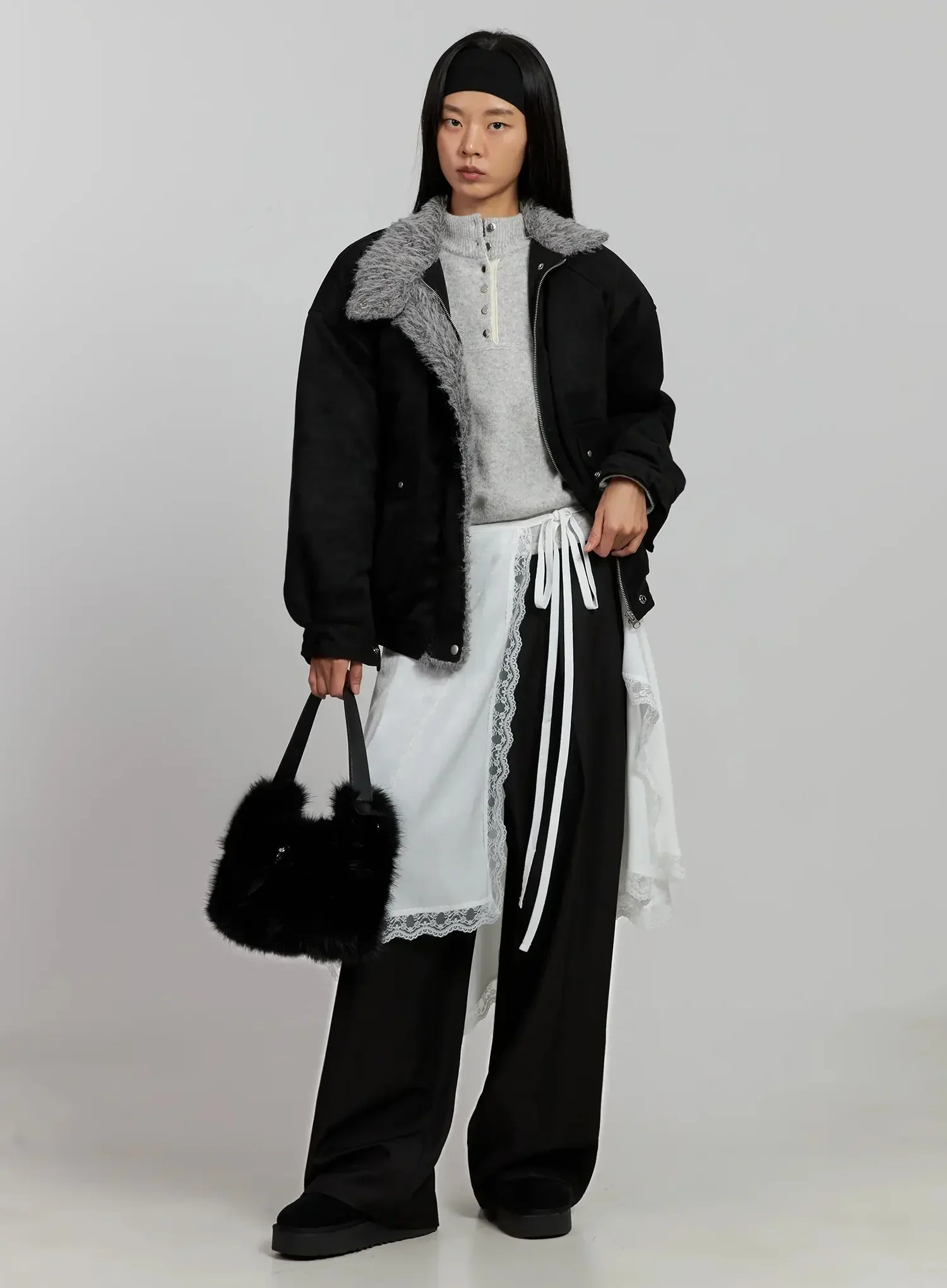 Black Oversized Slacks IJ505 - Image 15
