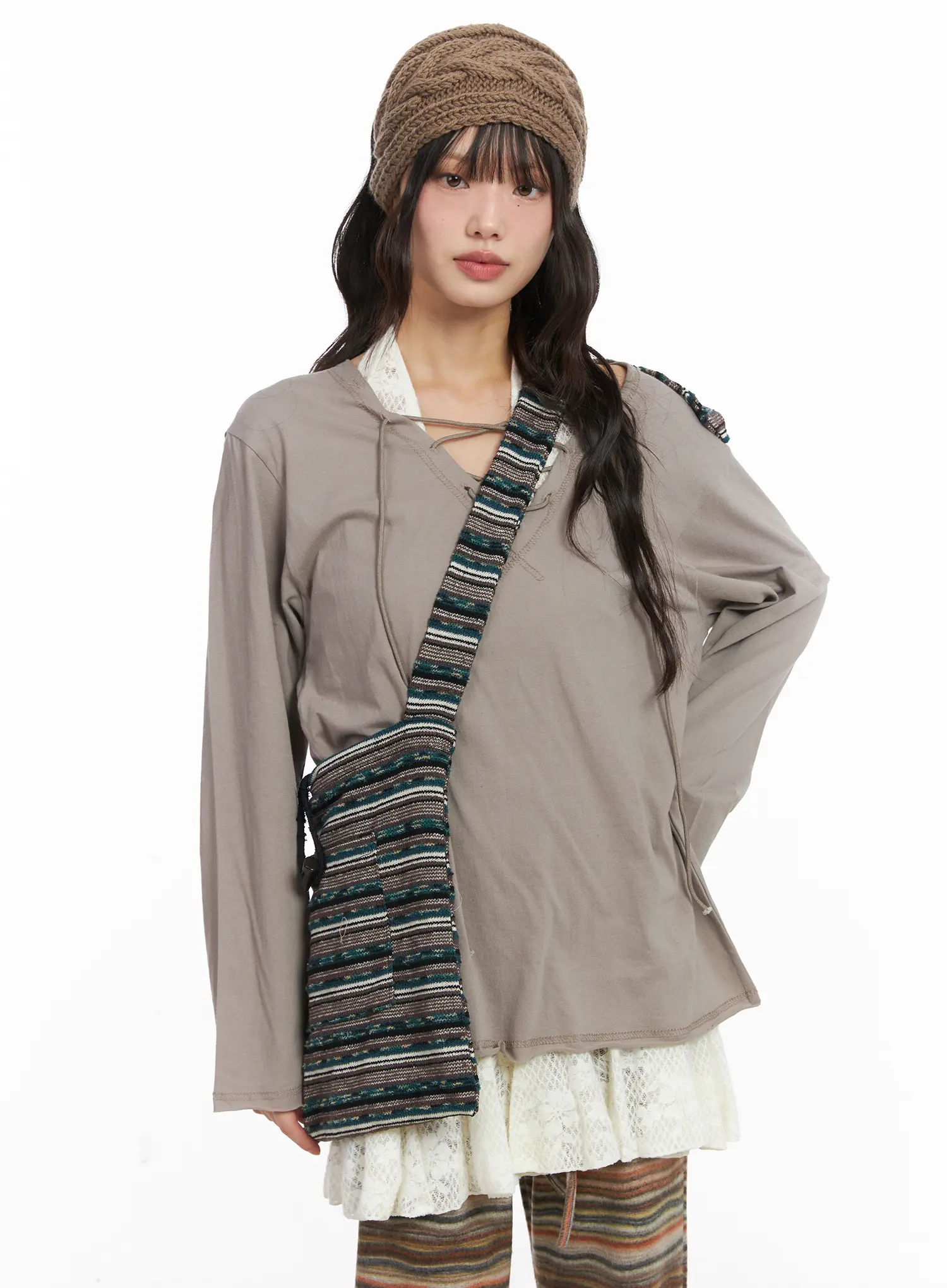 Bohemian Knit Crossbody Bag CJ501 - Image 3