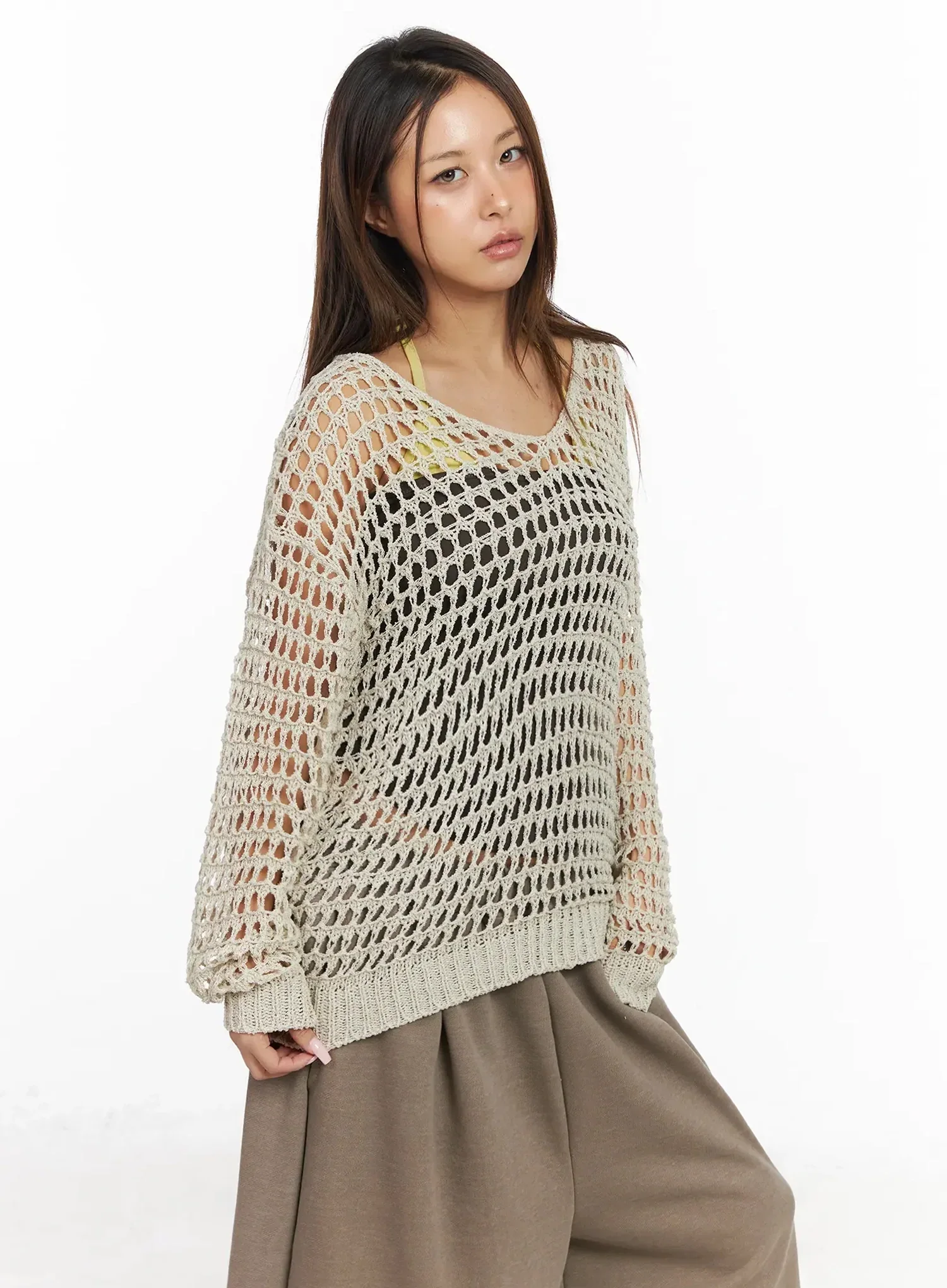 Boho Chic Crochet Knit Top IA527 - Image 9
