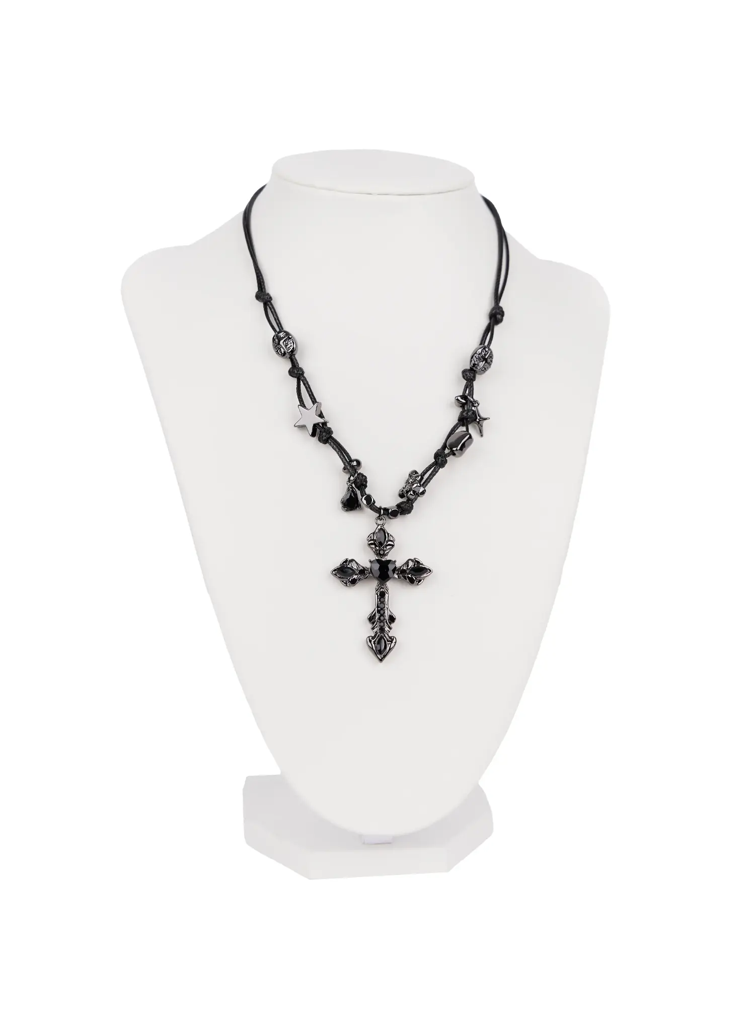 Bold Metallic Pendant Cord Necklace IN510 - Image 4
