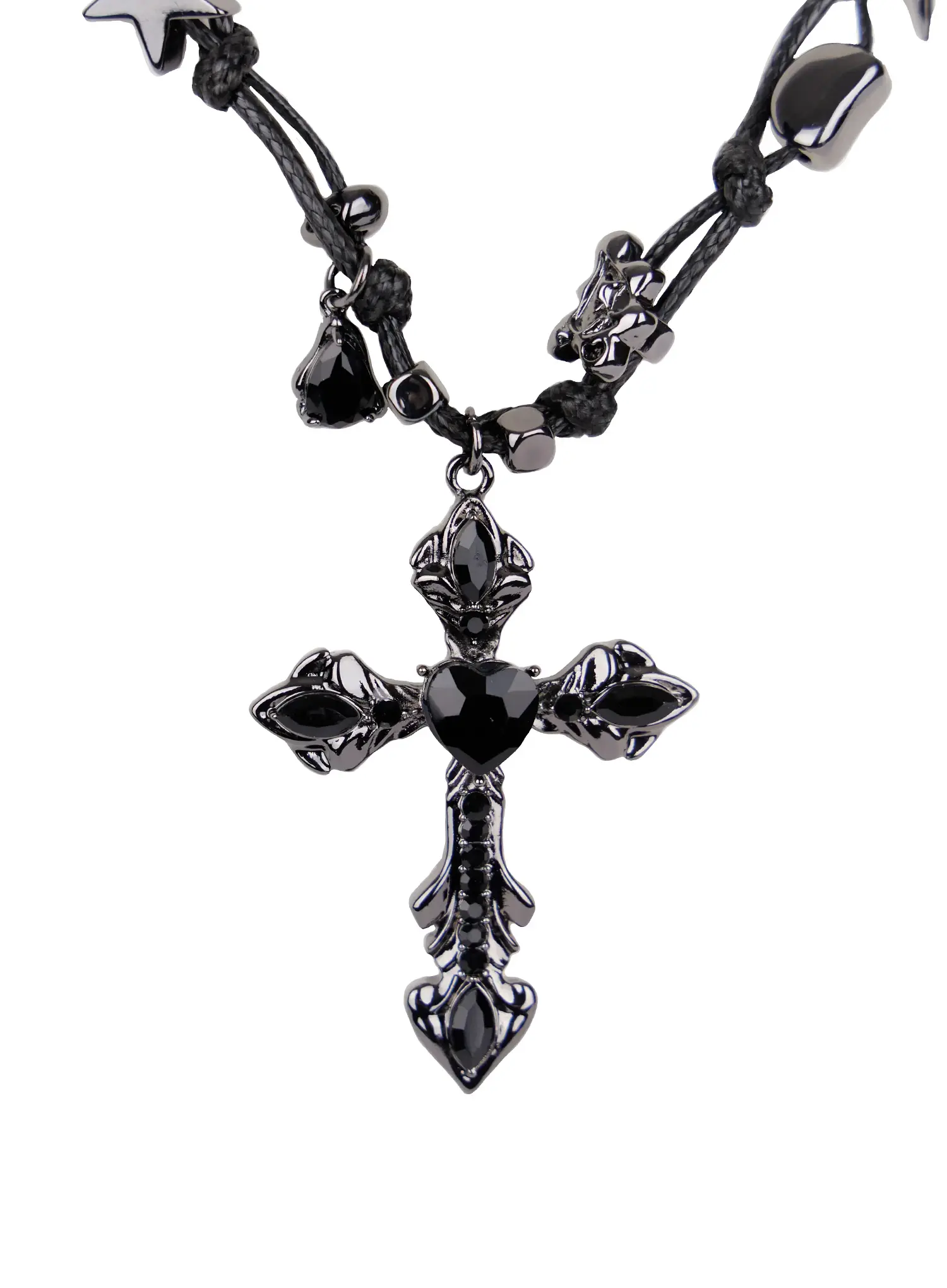 Bold Metallic Pendant Cord Necklace IN510 - Image 5
