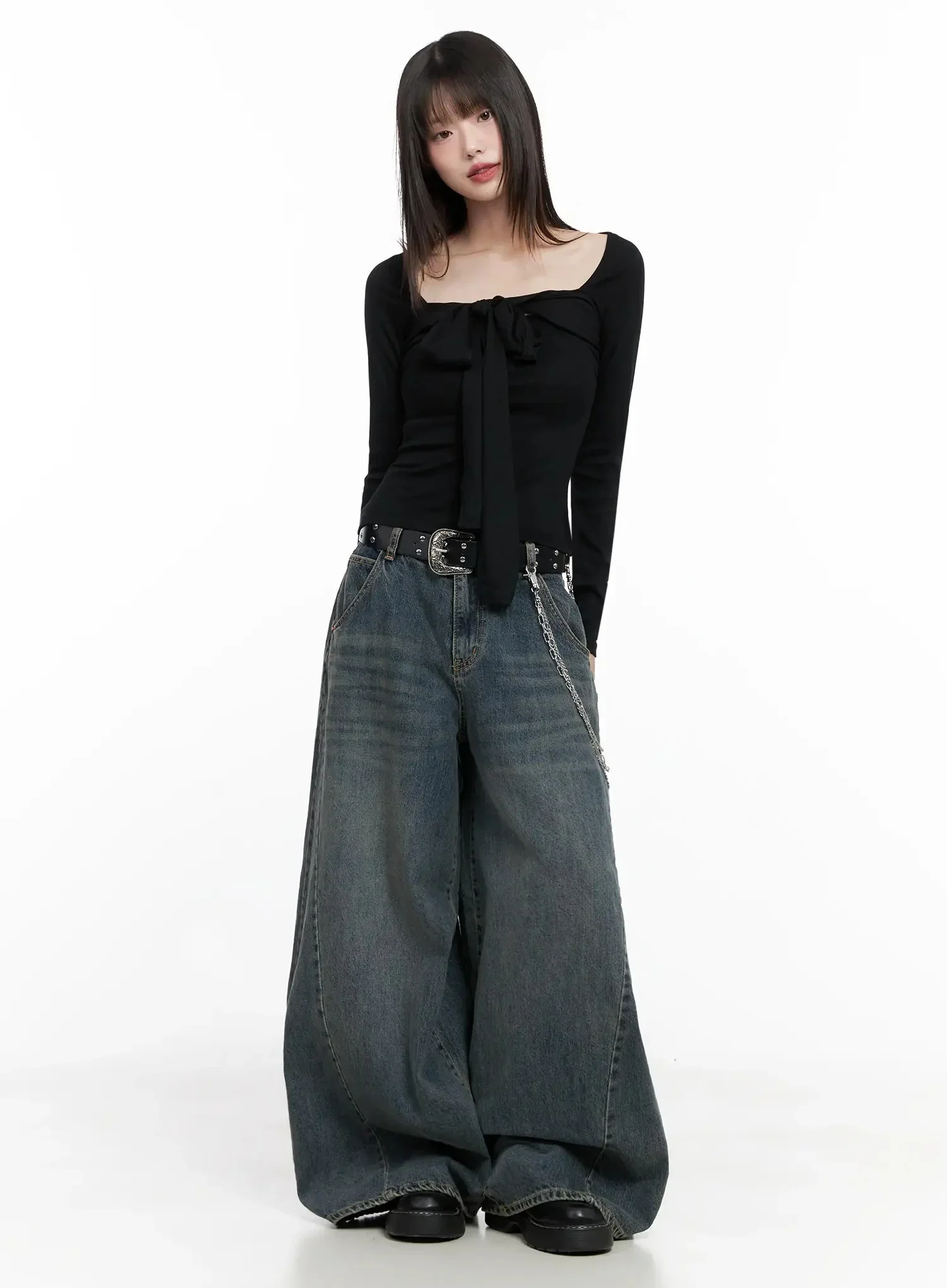Bow Tie Long Sleeve Top IN507 - Image 2