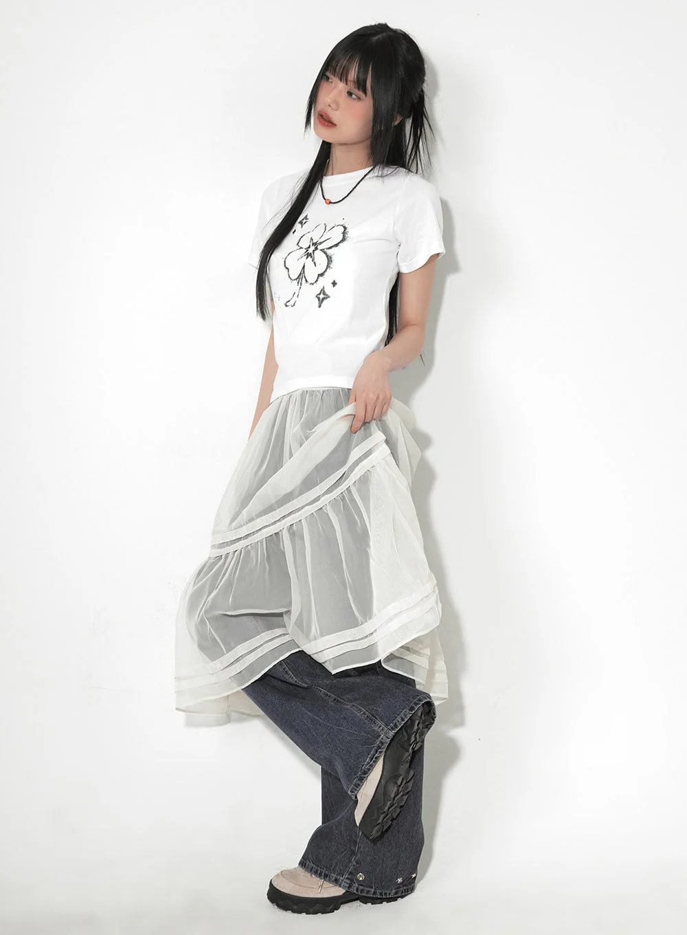 Bri Oversized Buttoned Baggy Jeans CF518 - Image 9