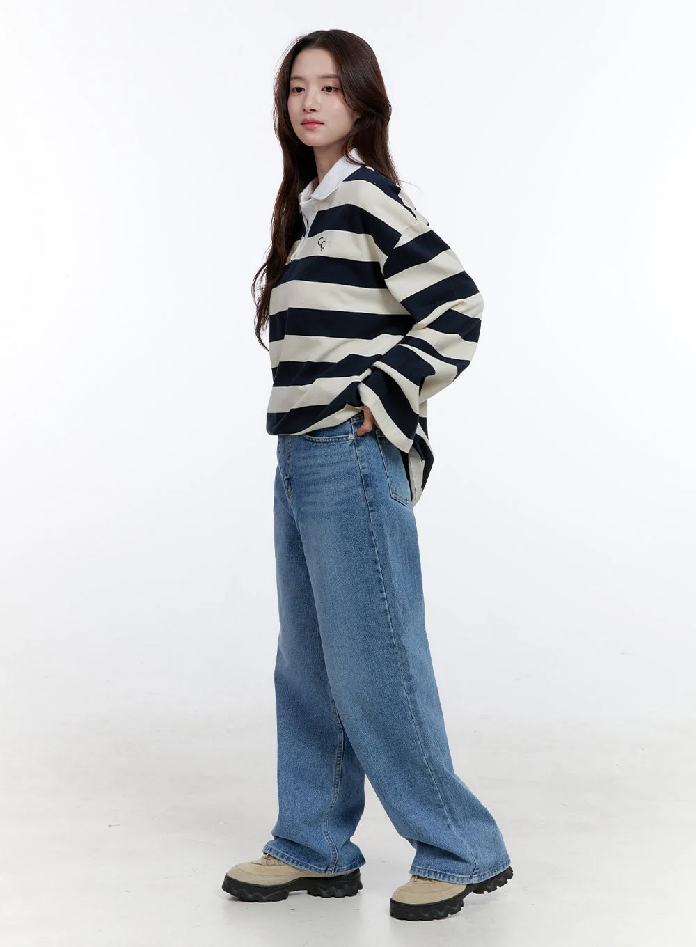 Brynn Light Washed Wide Leg Jeans OO407 - Image 3